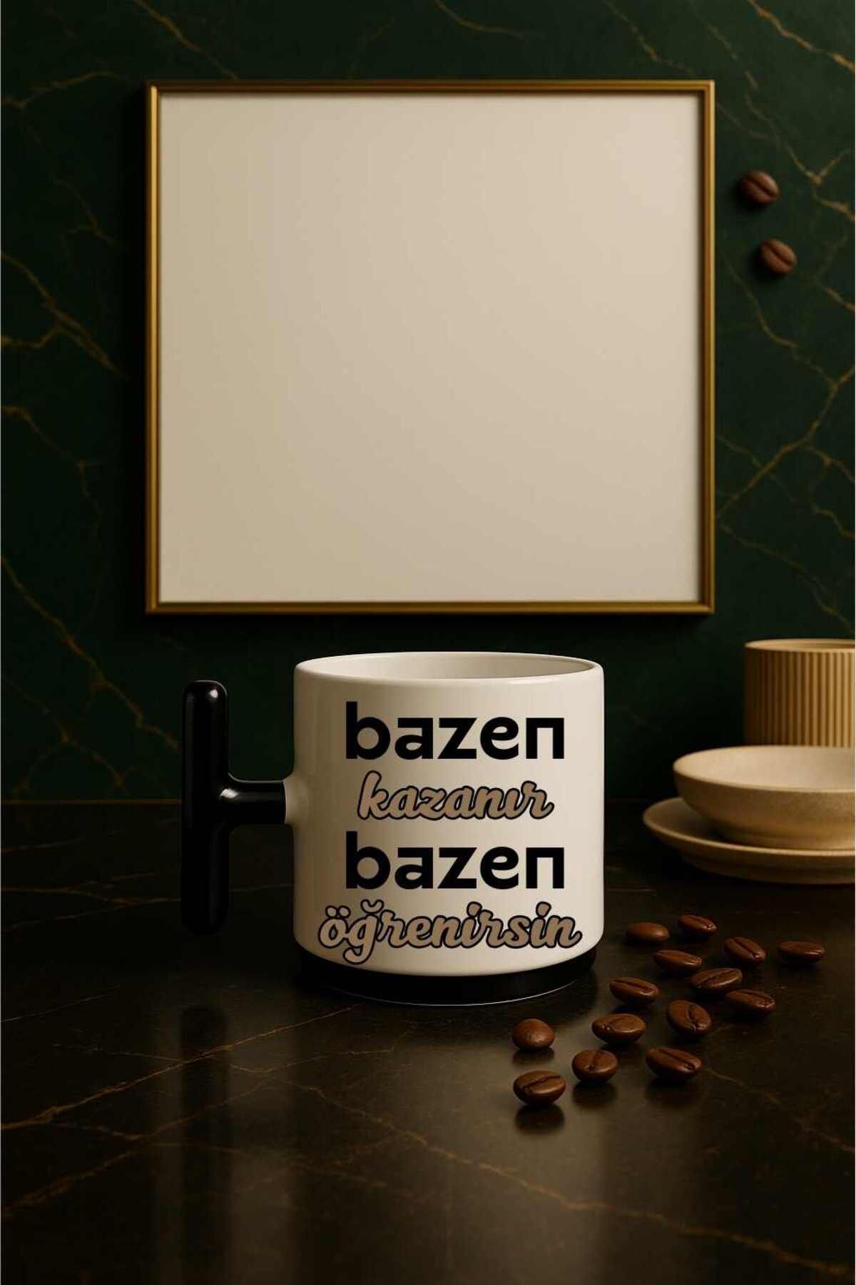 copunto Motivasyon Sözlü 150 ml T Kupa | "Bazen Kazanır Bazen Öğrenirsin" Yazılı Hediye Kupa
