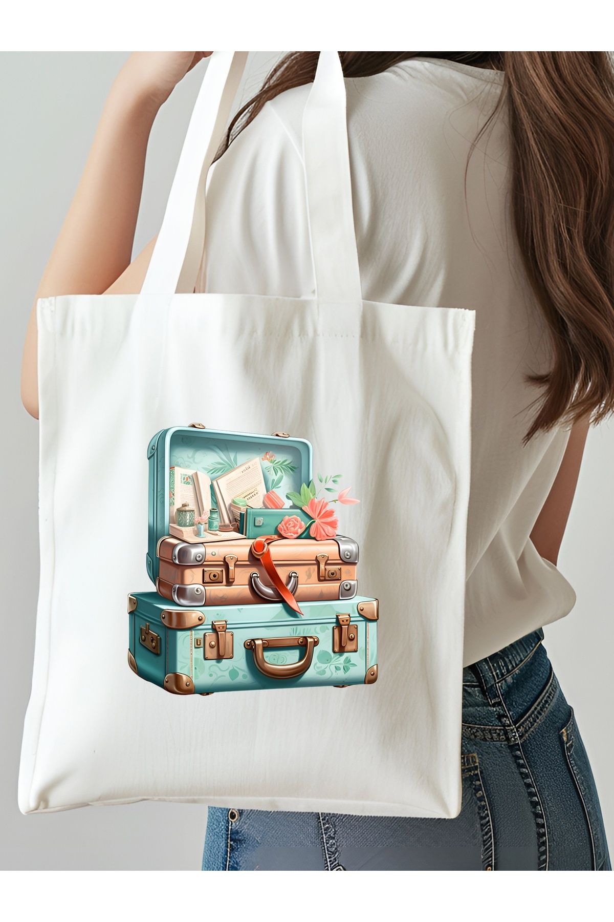 NKTCOLLECTİON Omuz Çantası, Plaj Çantası, Tote bag, Kadın Çanta, Bez Çanta, Çanta