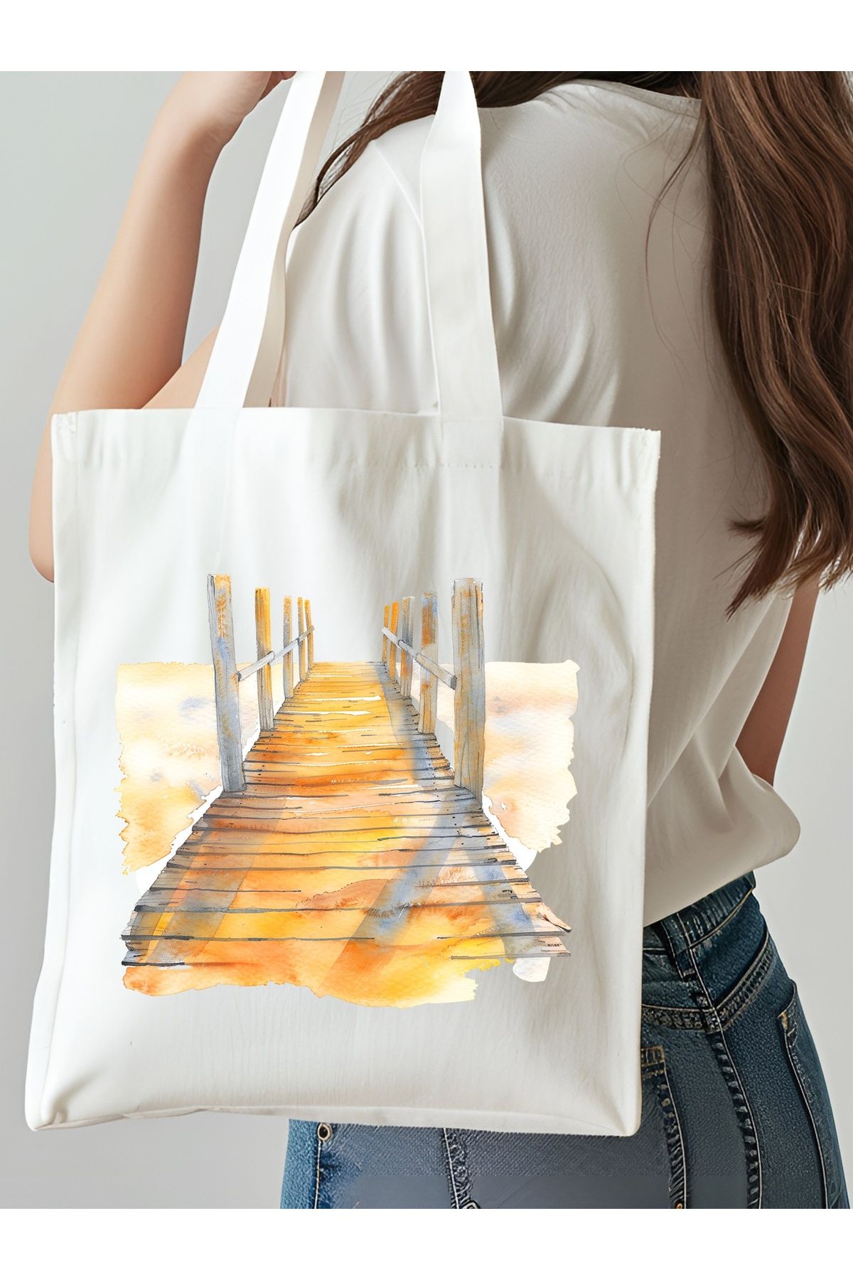 NKTCOLLECTİON Omuz Çantası, Plaj Çantası, Tote bag, Kadın Çanta, Bez Çanta, Çanta