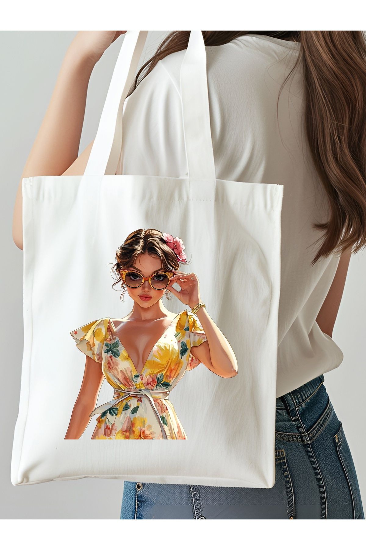 NKTCOLLECTİON Omuz Çantası, Plaj Çantası, Tote bag, Kadın Çanta, Bez Çanta, Çanta