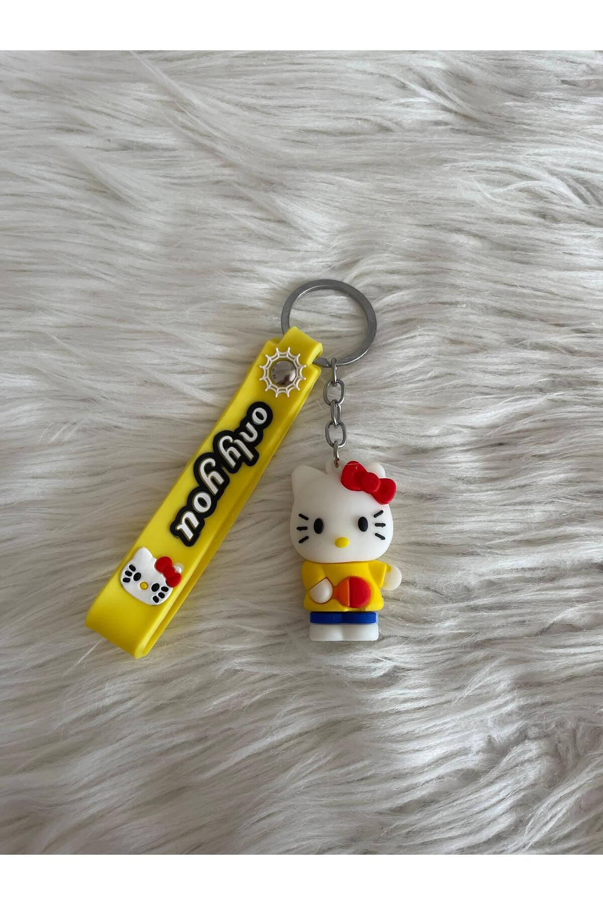 Minik Tutku Hello Kitty Sevimli 3D Silikon Anahtarlık Ve Çanta Aksesuarı