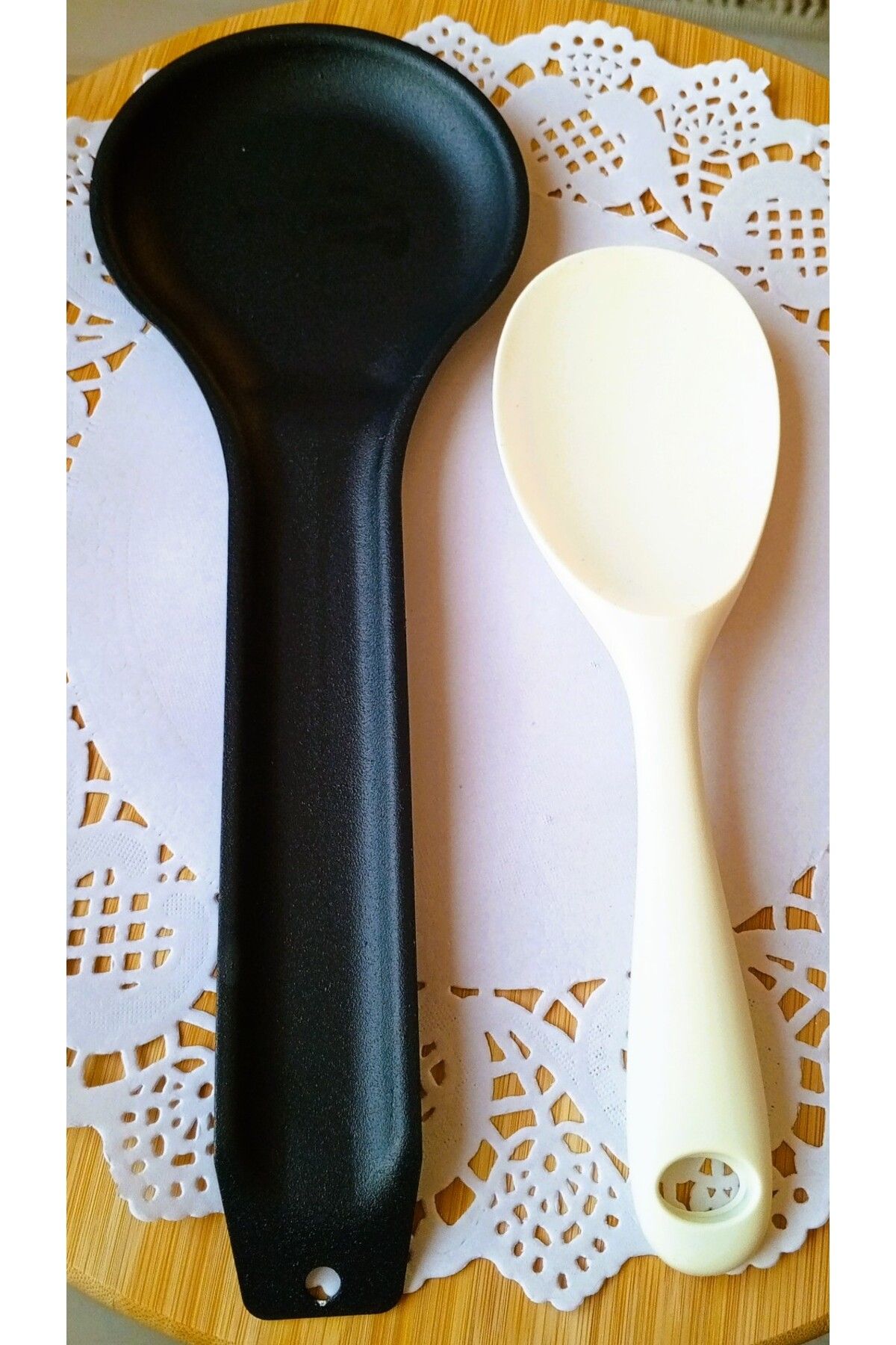 BRE HOME 2'li set metal kaşık altlığı & silikon pilav kaşığı