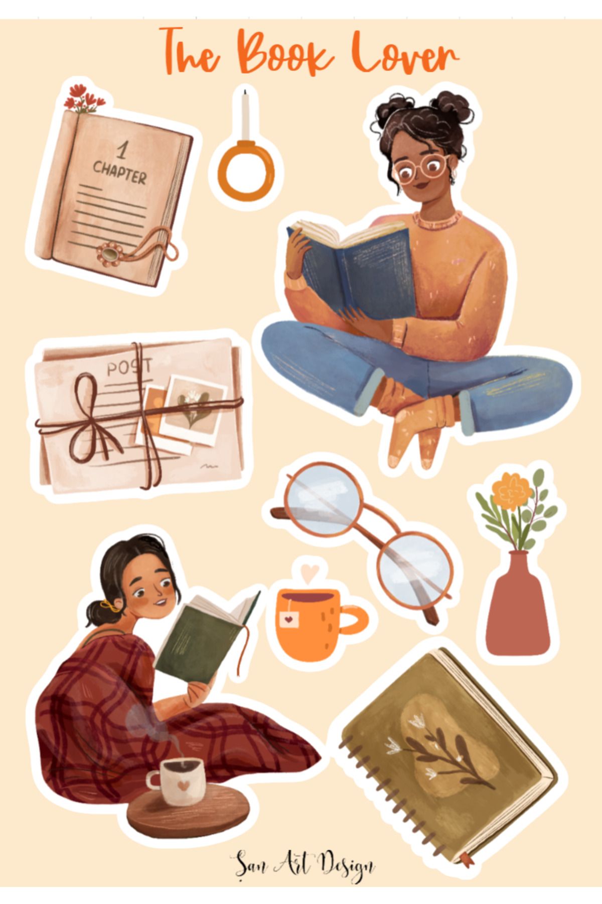 ŞAN ART DESİGN THE BOOK LOVER STİCKER
