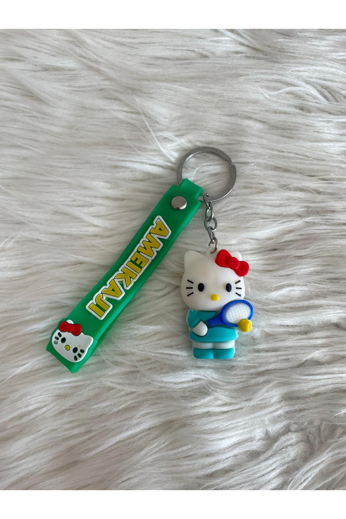 Minik Tutku Hello Kitty Sevimli 3D Silikon Anahtarlık Ve Çanta Aksesuarı