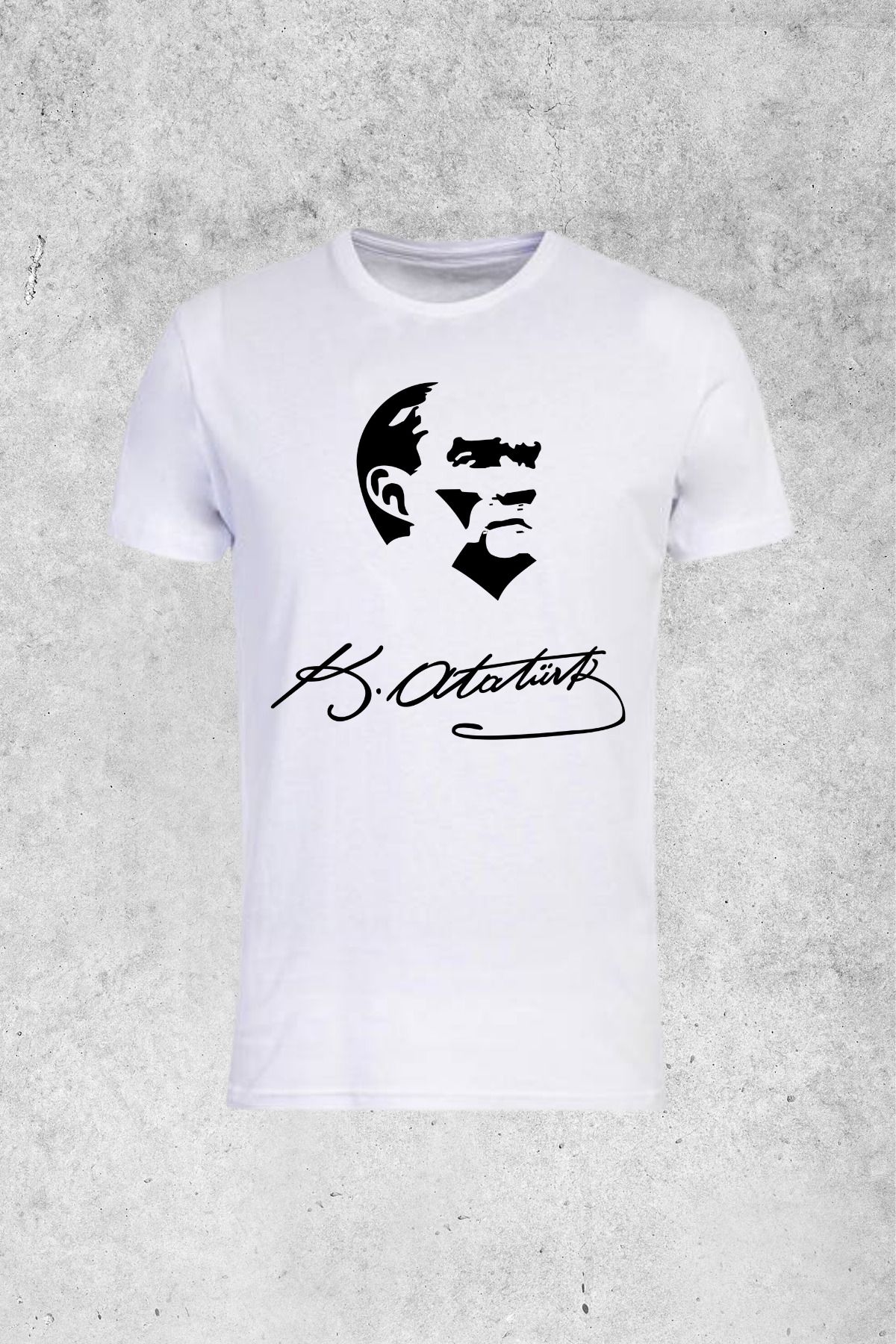 MOLICO Basic unisex sıfır yaka kısa kollu ATATÜRK SÜLİET baskılı tshirt