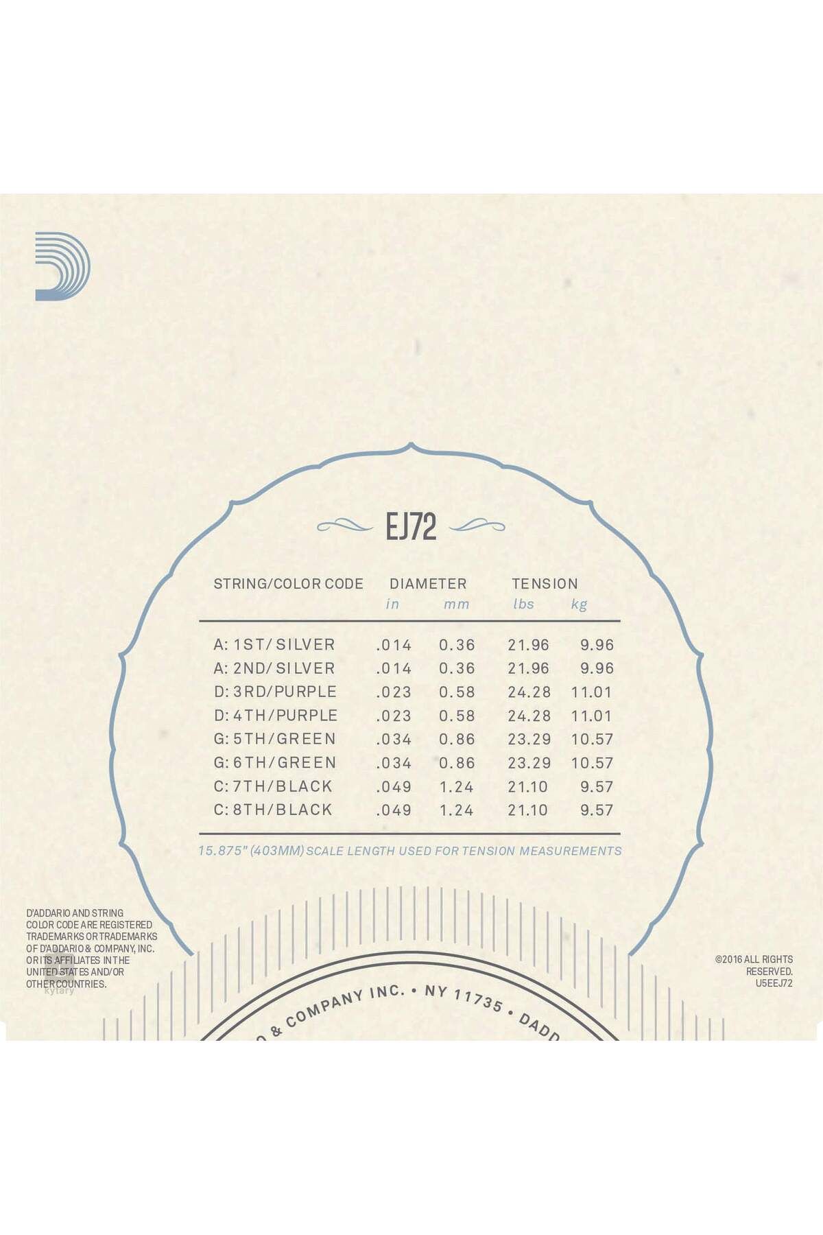 Daddario-Daddario EJ72 Mandola Strings 2