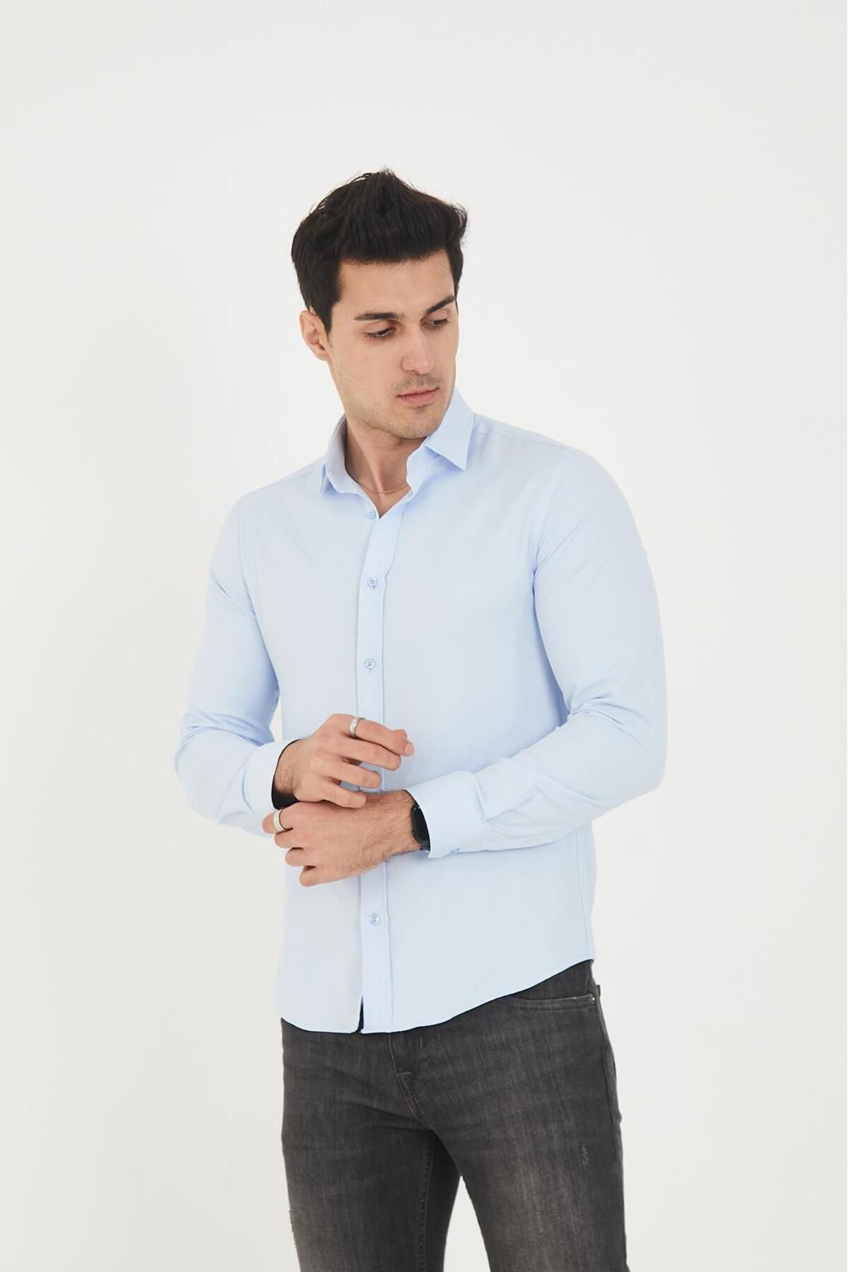 jack carisma Likralı Pamuklu Ferah Slim fit Erkek Gömlek
