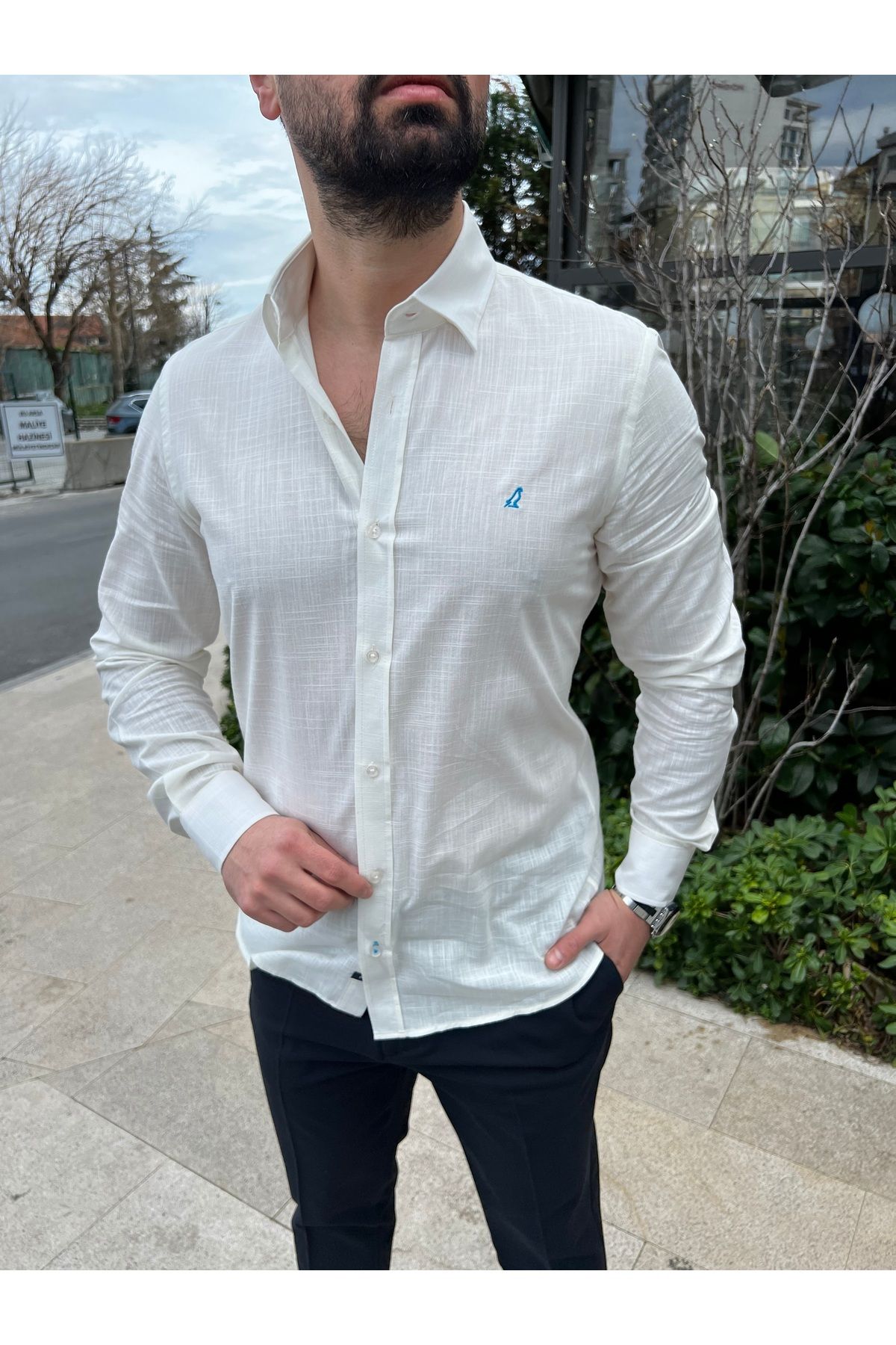 Yubacollection YUBACOLLECTİON KETEN GÖMLEK