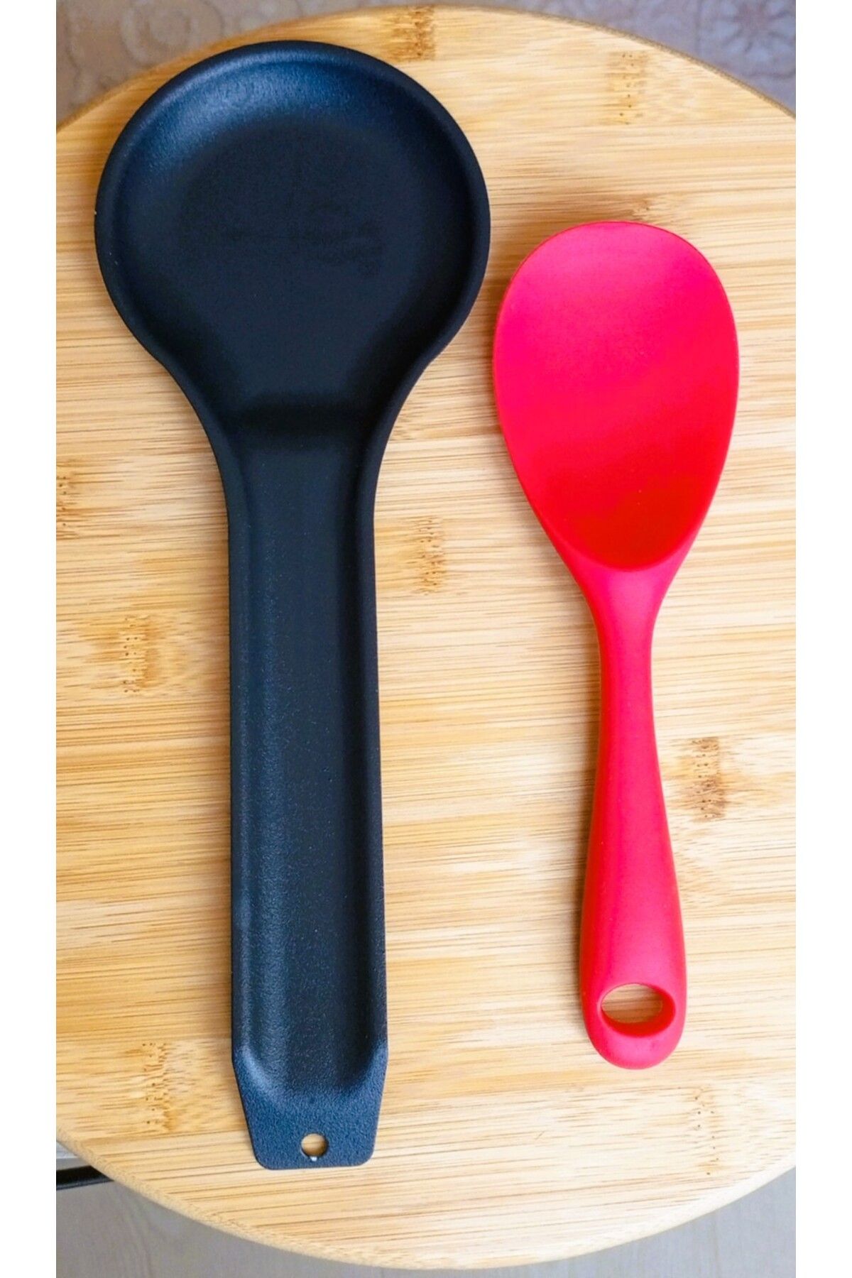 BRE HOME 2'li set metal kaşık altlığı & silikon pilav kaşığı