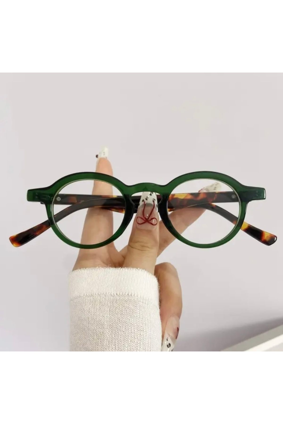 Accessories Vanilla Avenue 2025 Moda Unisex Büyük Çerçeve Yeşil Leopar Retro Aksesuar Gözlük