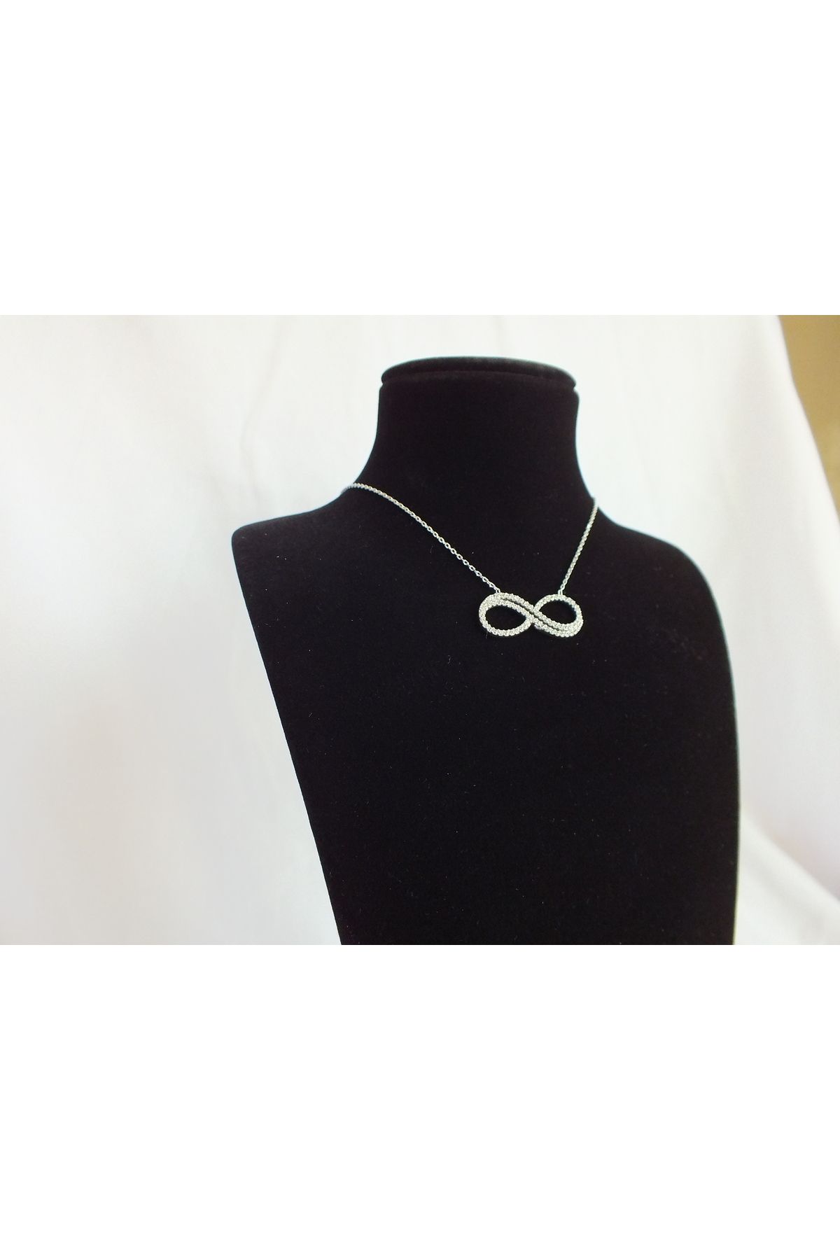 Marmaris Jewellery 925 Ayar Kadın Gümüş Kolye Sonsuzluk Sembolüyle Hayalet Zincir Zarif Model