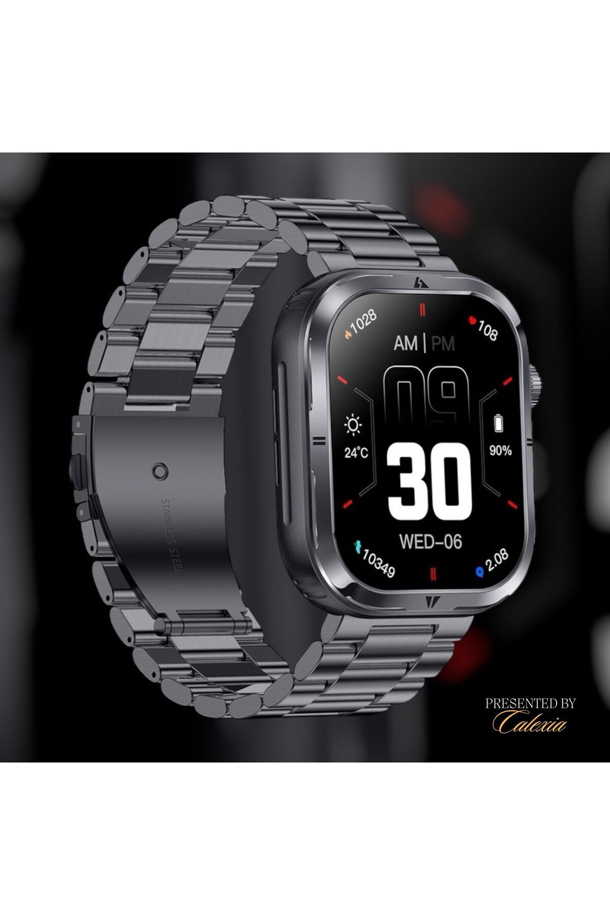 e-Wantay-Smartwatch MK86, IP68, 2.01" Screen, BT Call, AI Assistant, 2 Bracelets, Health Monitoring, Black 6