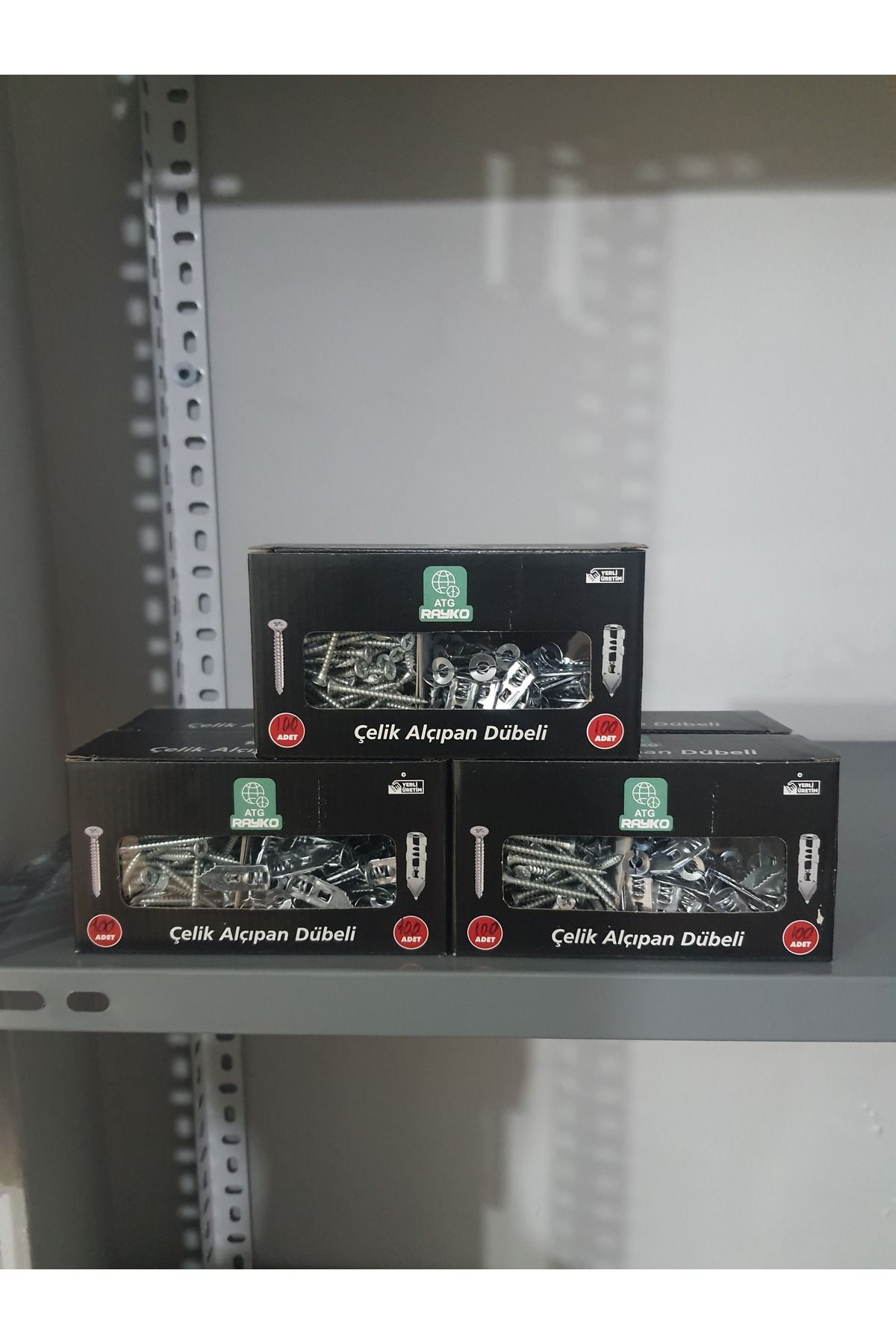 ATG Rayko-600 Parça 300 adet 28mm Kısa Çelik Alçıpan Dübeli,300 adet 40x40 Vida.Alçıpan,Korniş Dübeli