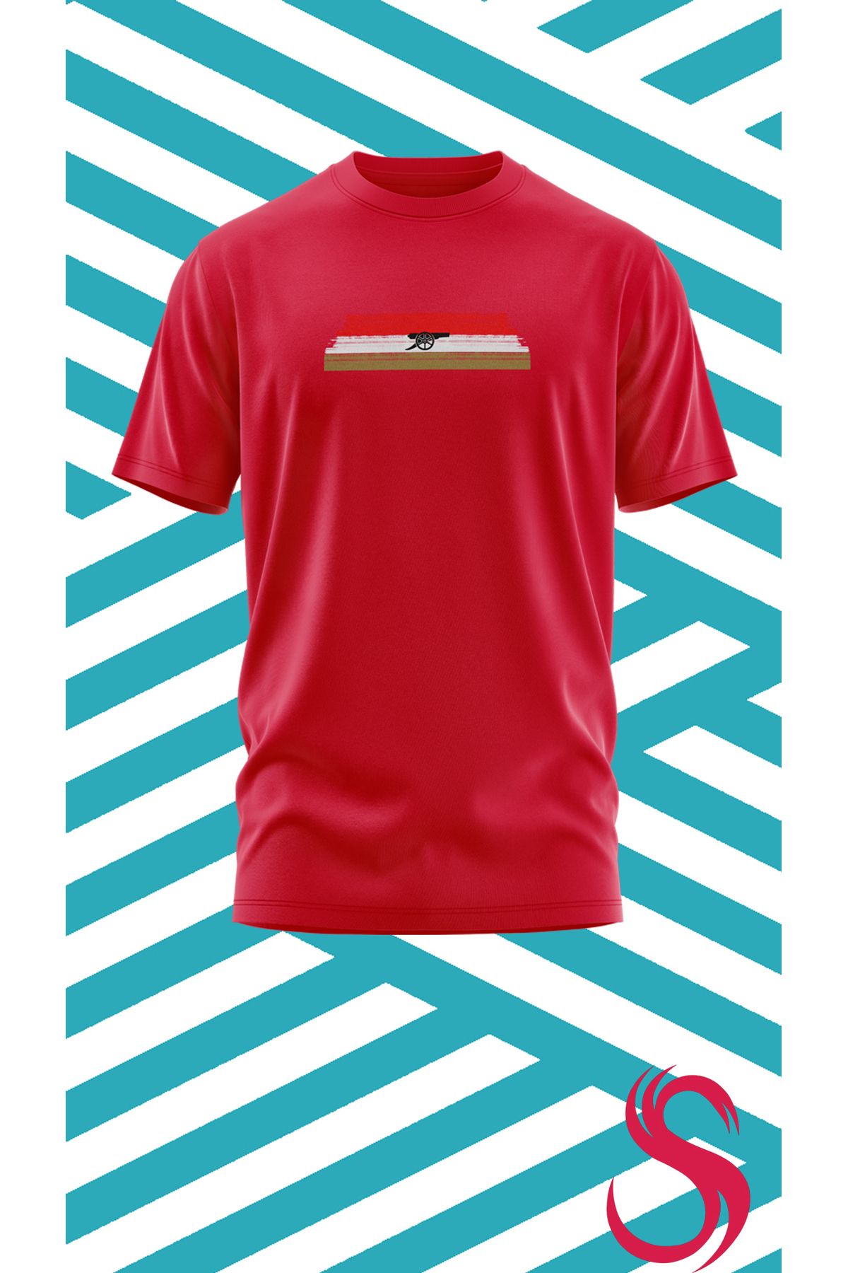 Scudetto T-Shirt Arsenal Brushstripe Unisex Tişört