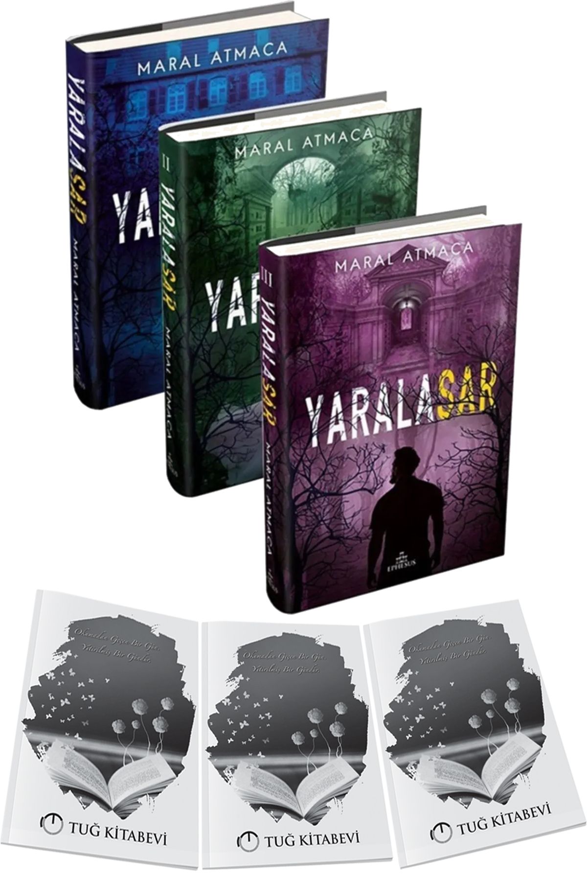 Ephesus Yayınları Yaralasar 1 Yaralasar 2 Yaralasar 3 Ciltli Maral Atmaca 3 Kitap + Hediyeli