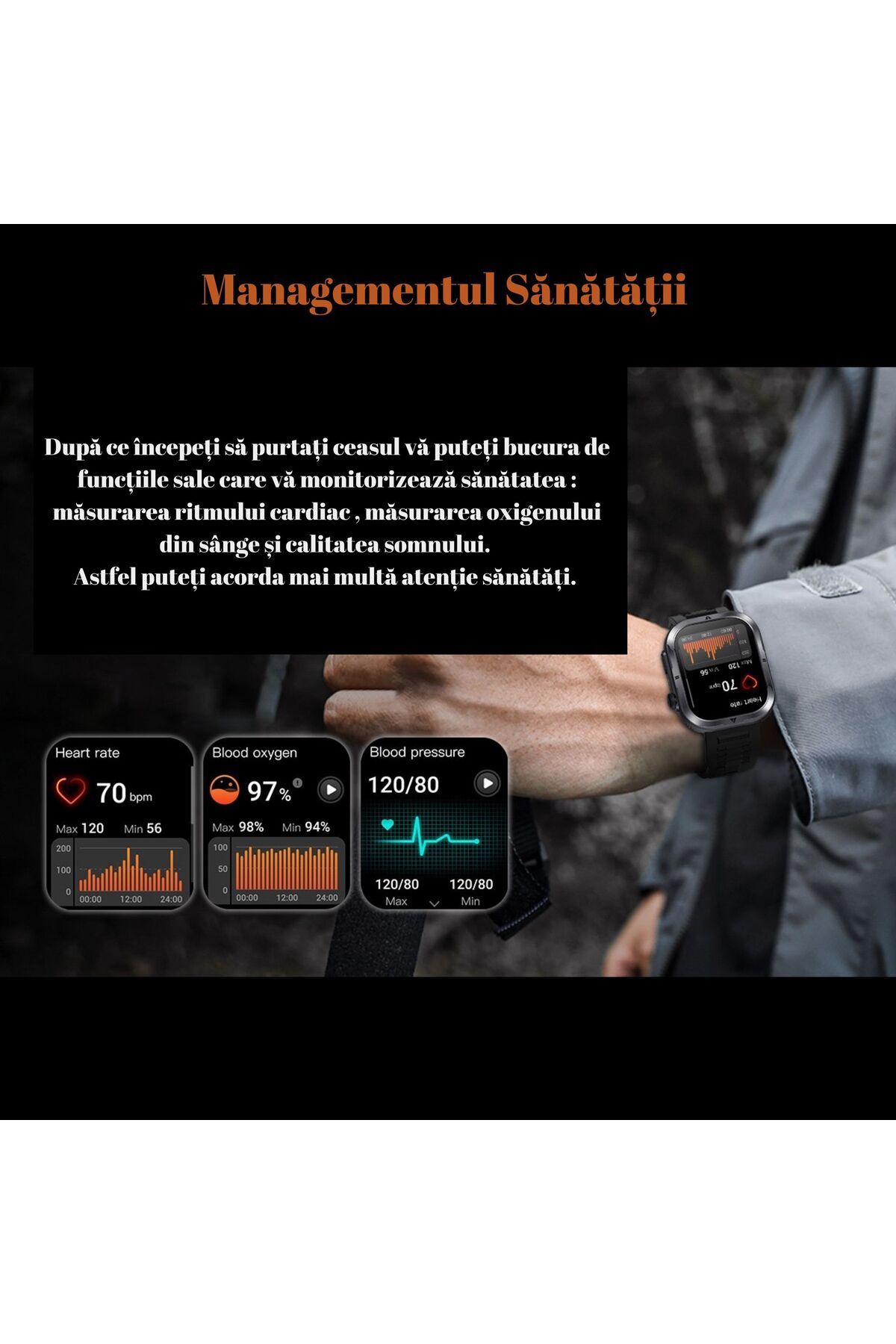 e-Wantay-Smartwatch MK86, IP68, 2.01" Screen, BT Call, AI Assistant, 2 Bracelets, Health Monitoring, Black 9