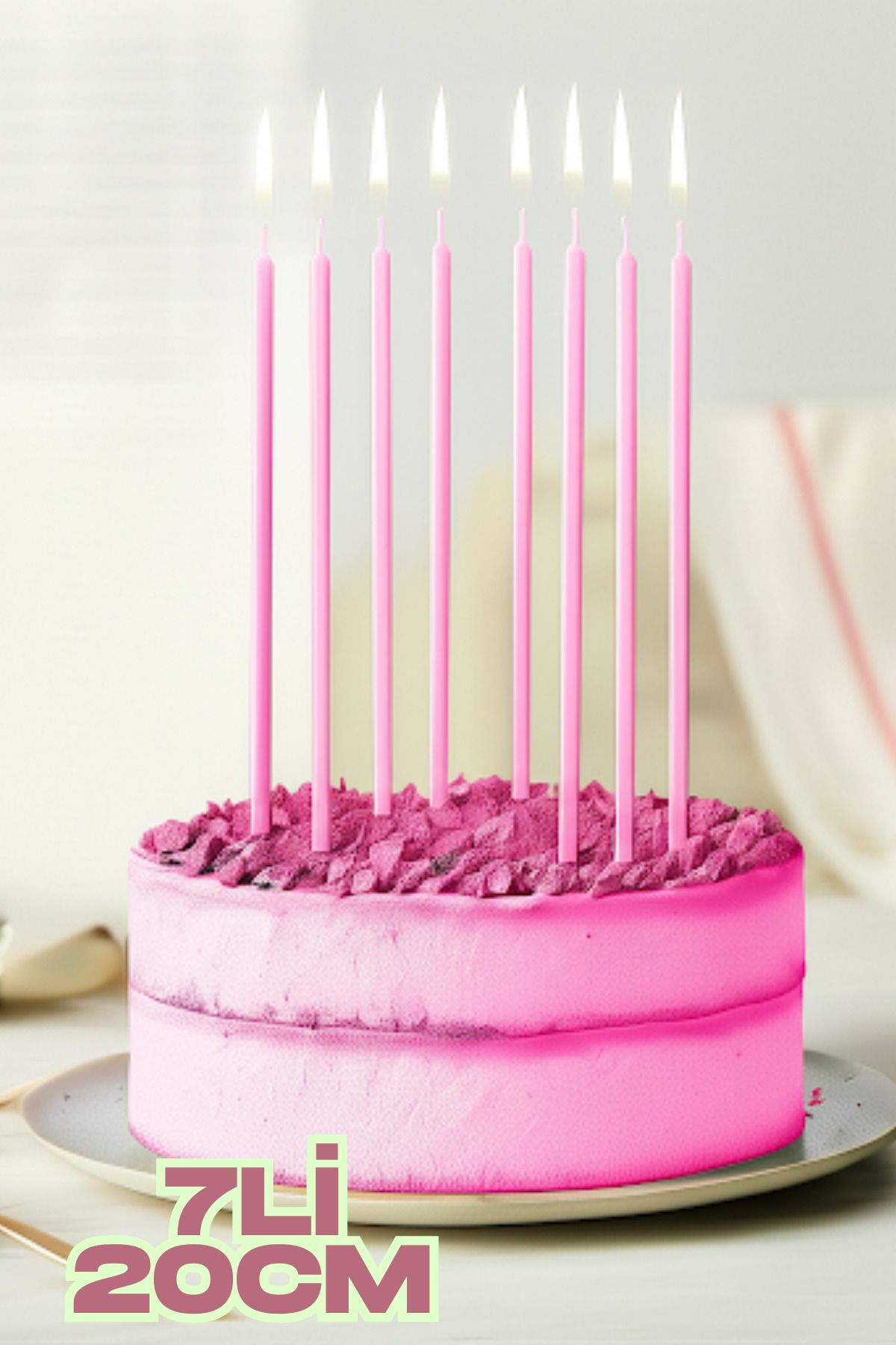 Baloncu Dede Metalik Pembe Pasta Mumu Çoklu Paket Doğum Günü Özel Gün