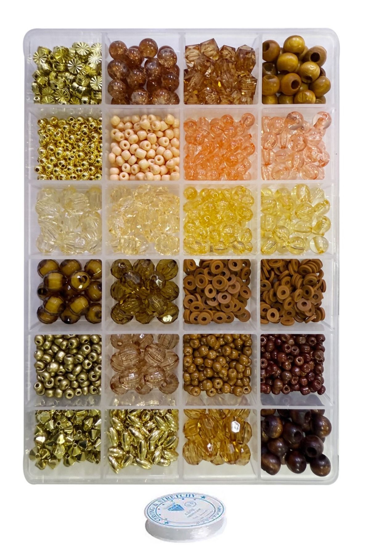 By MO Accessories Kahverengi Tonlarında Boncuklarla Takı Yapma Seti Bileklik Kolye Yapma Set