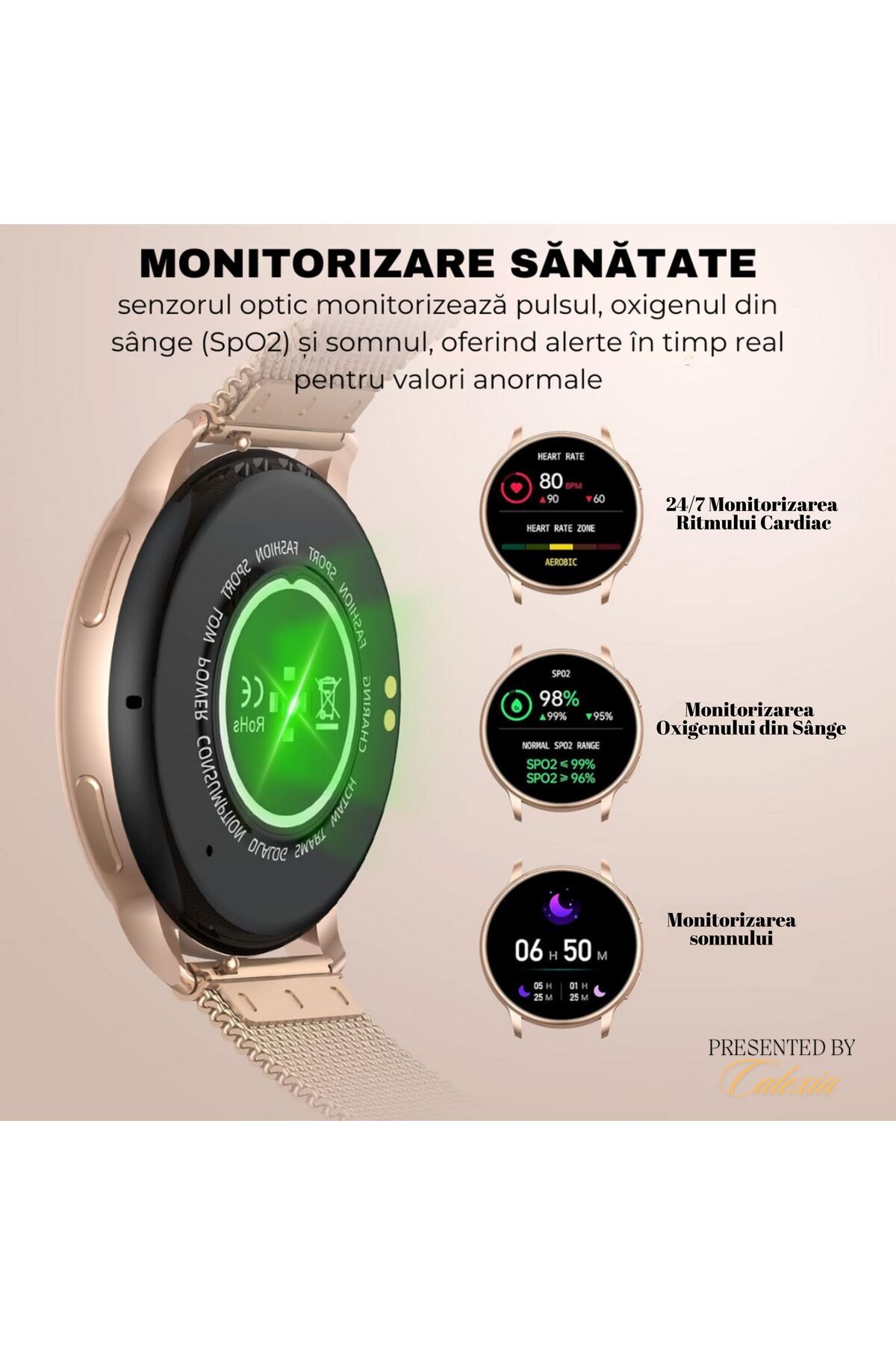 e-Wantay-Smartwatch Y11, Display 1.32", Ip67, Apel Bt, Ai Voice, 100 Sport, 2 Brățări, Android/ios 8