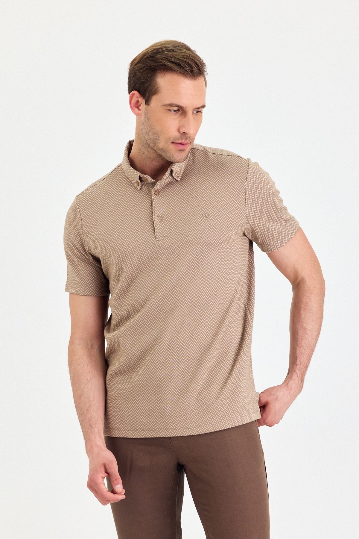 ENQUE Erkek Basic Kıvrılmaz Polo Yaka Pamuklu Slim Fit Tişört