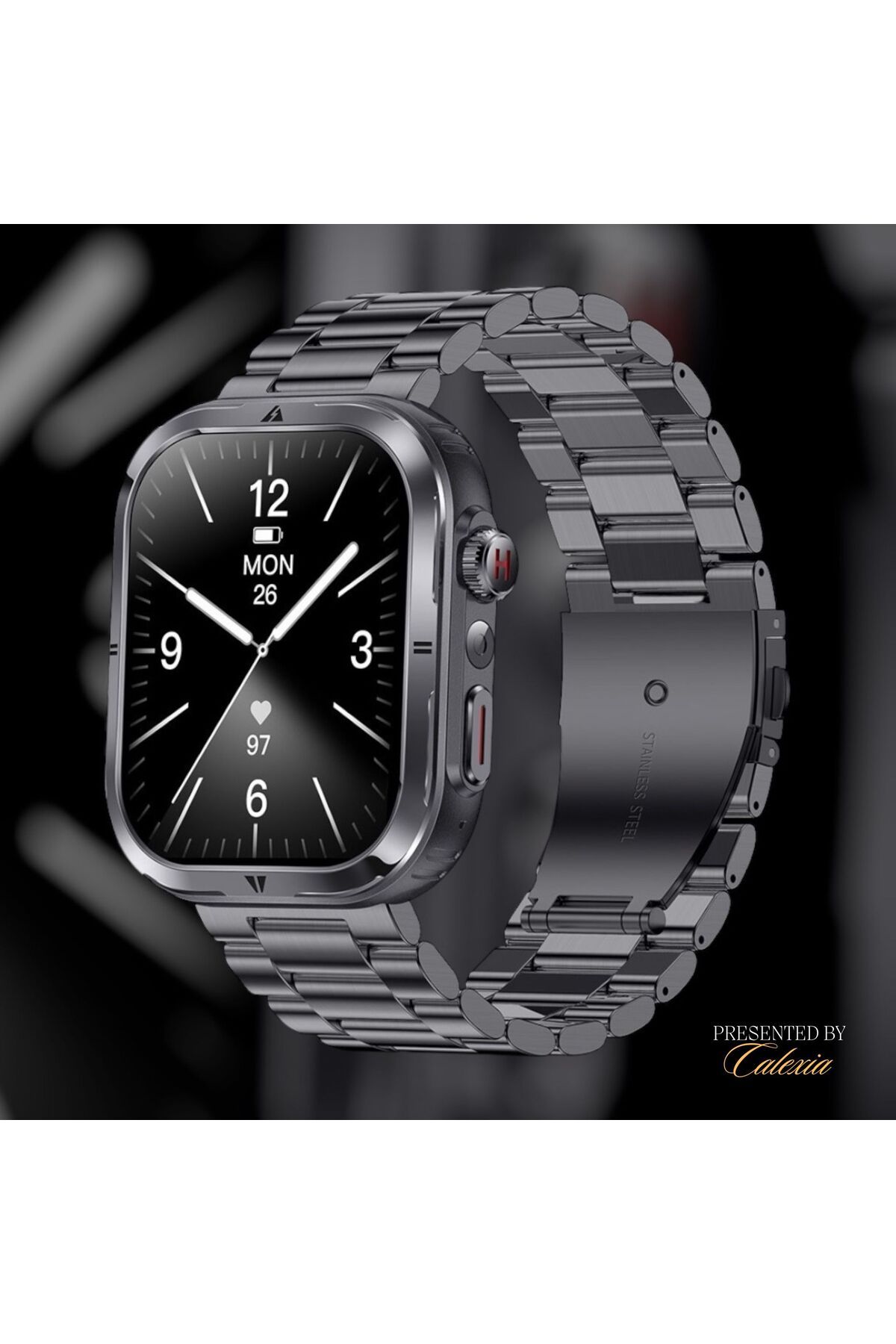 e-Wantay-Smartwatch MK86, IP68, 2.01" Screen, BT Call, AI Assistant, 2 Bracelets, Health Monitoring, Black 2