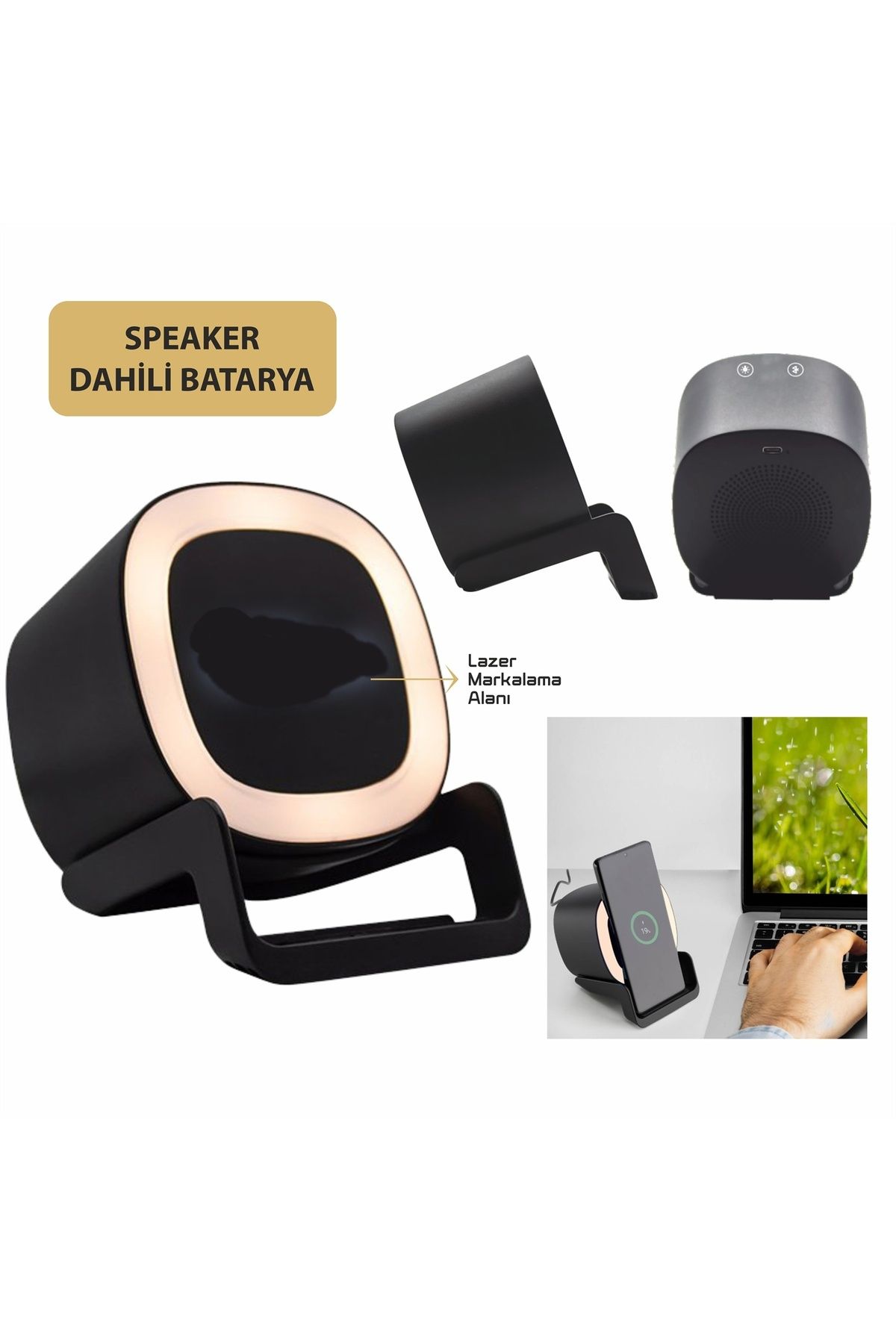 PromMug Işıklı Wireless, Dahili Bluetooth Speaker Şarj Standı