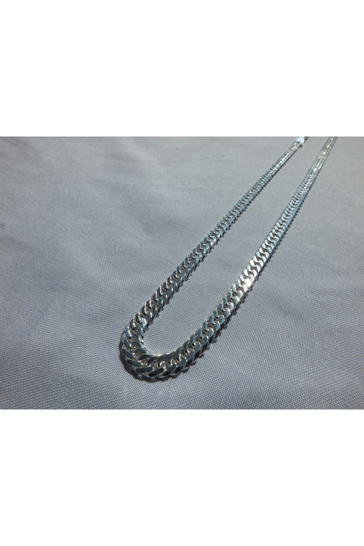 Marmaris Jewellery 925 Ayar Erkek Gümüş Kolye İnce Halka Zincir Model 55 cm 4,5 mm Şık İtalyan Model