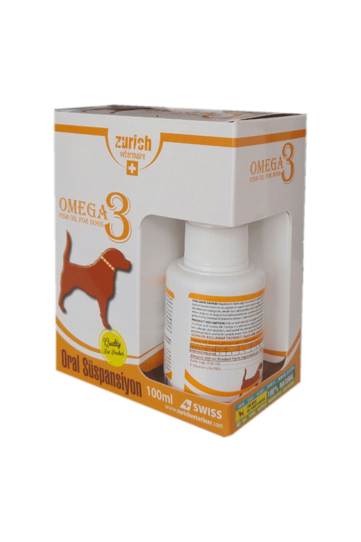 melfxxl eticaret Dog Omega-3 Balık Yağı Tüy Döküm Önleyici/Tüy Sağlığı 100ml