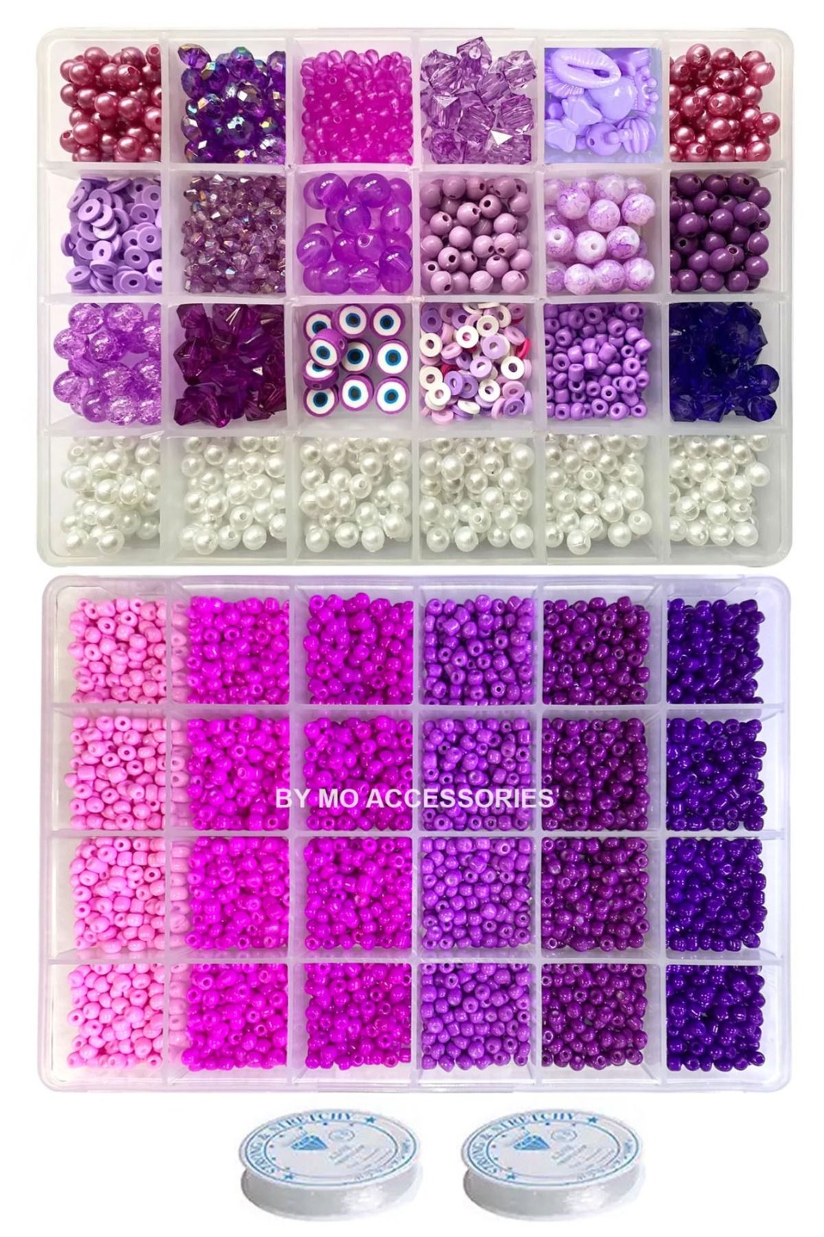 By MO Accessories Yeni Sezon Mor Tonlarında Figür Fimo Boncuklarla ve Kum Boncuk Takı Yapım Seti