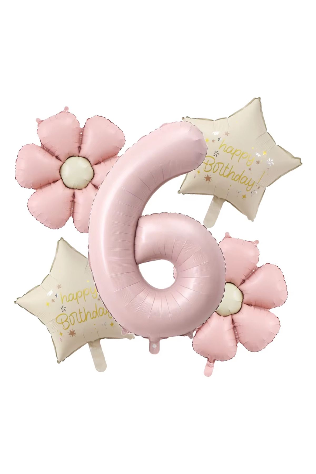 KBK MARKET Happy Birthday Pembe Folyo Balon Set