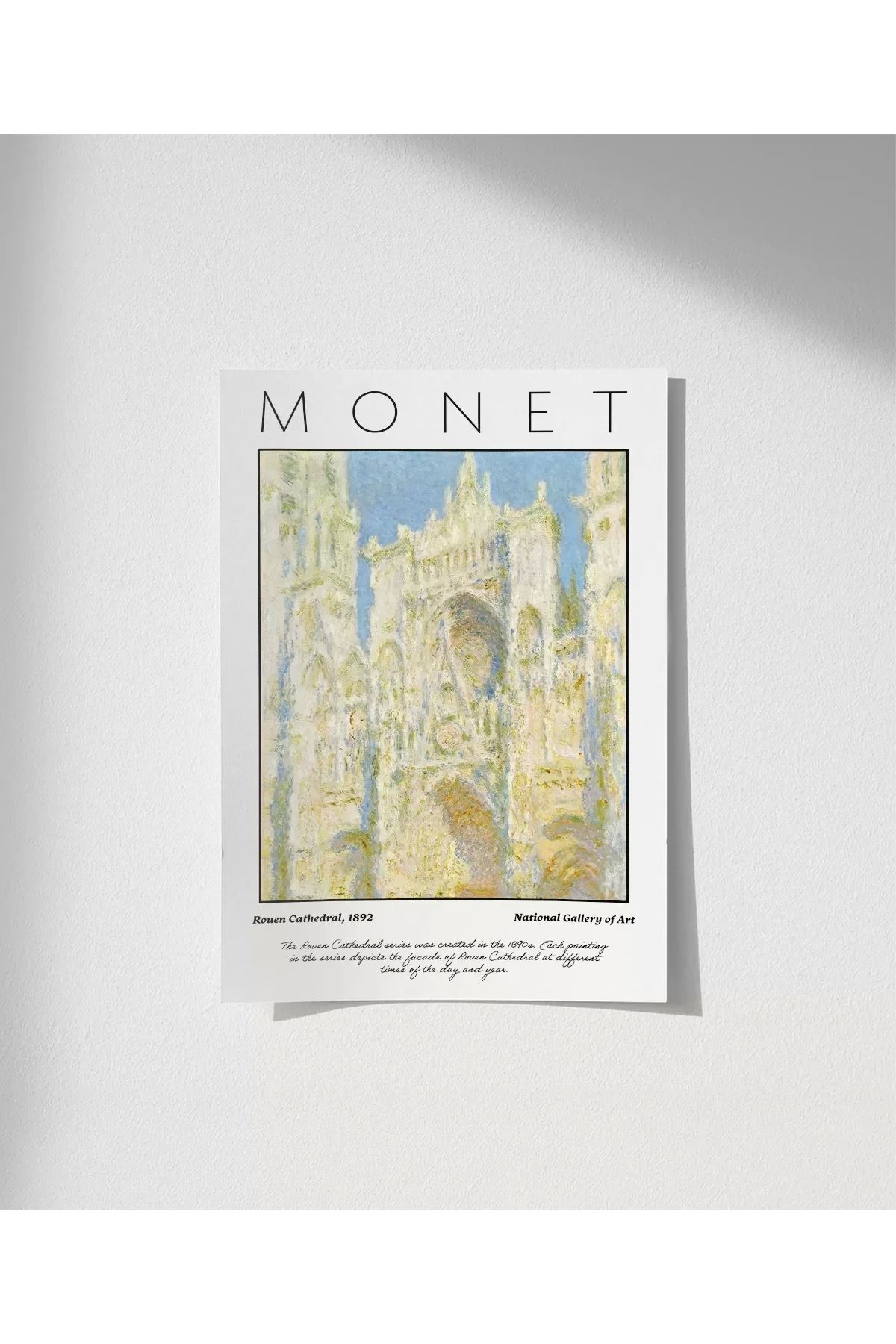VOGLOO Çerçevesiz Poster Claude Monet Rouen Katedrali