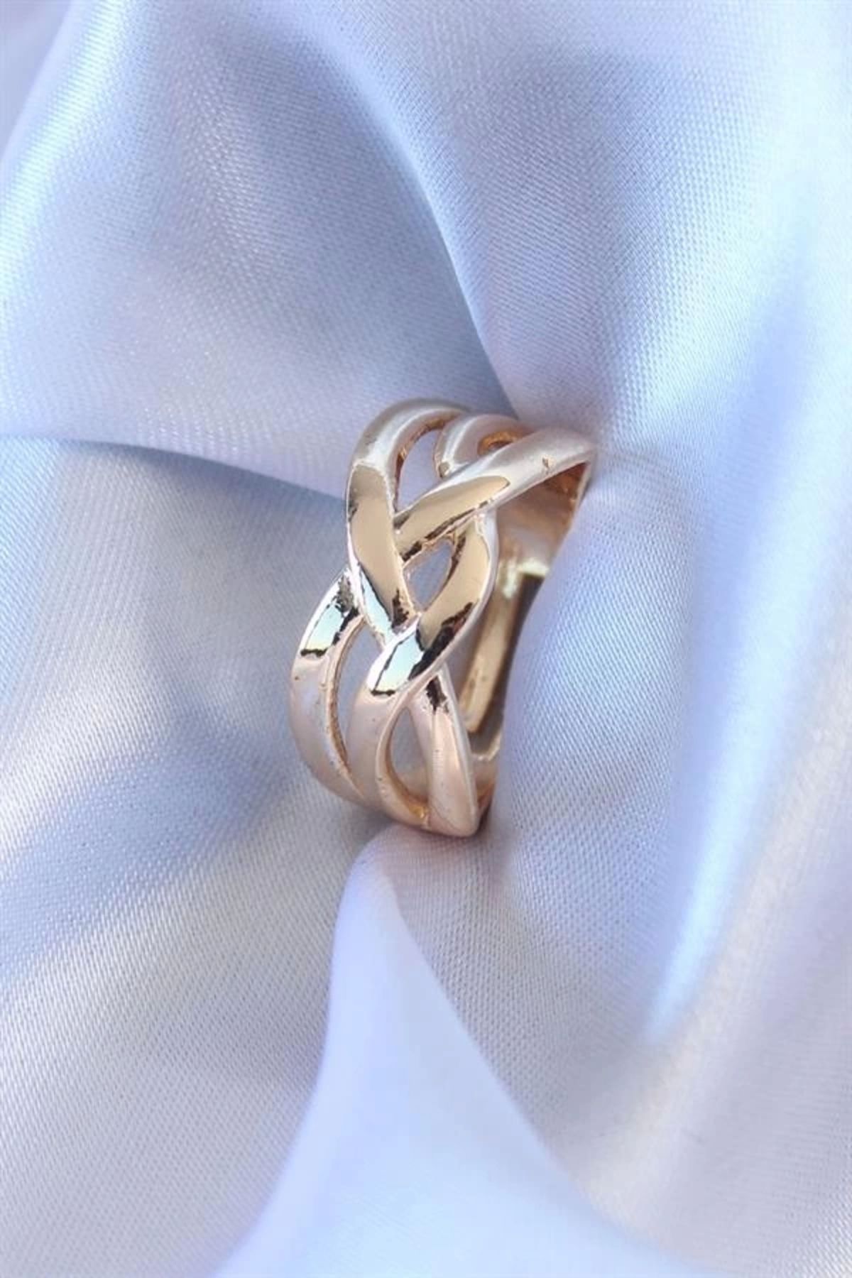 Lale Moda Gold Renk Sarmaşık Model Kadın Yüzük
