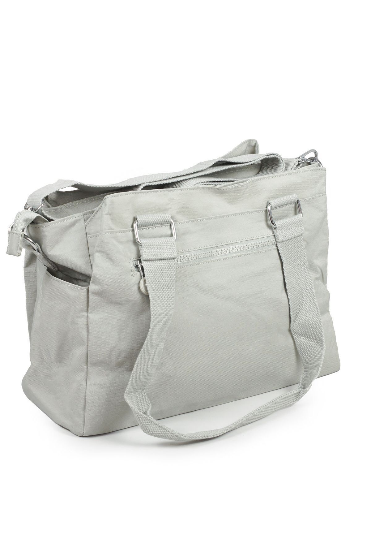 İMAKS-Large Size Gray 3026 Model Waterproof Crossbody Crinkle/Clinker Bag with Hand and Shoulder Arm Function 4