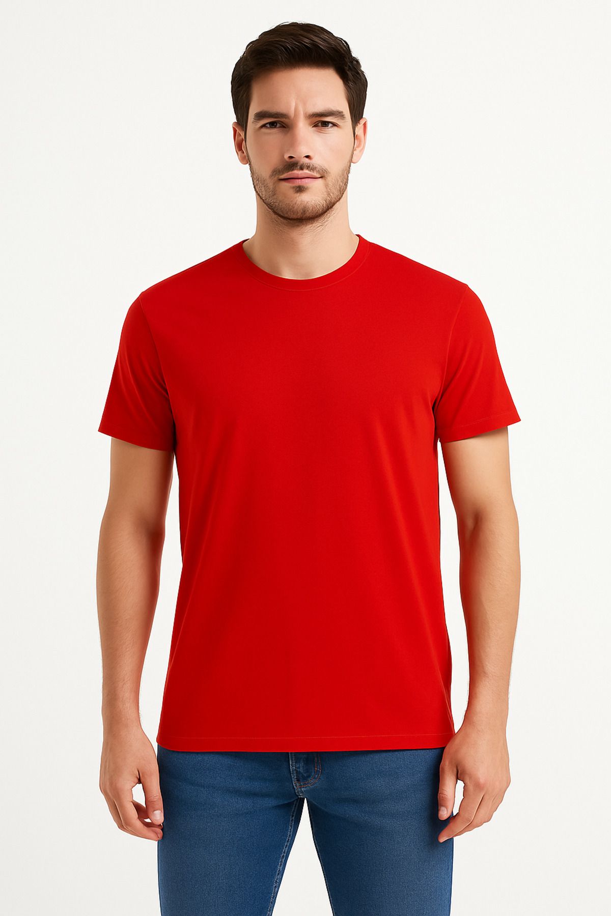 Zefira Erkek Bisiklet Yaka t-shirt