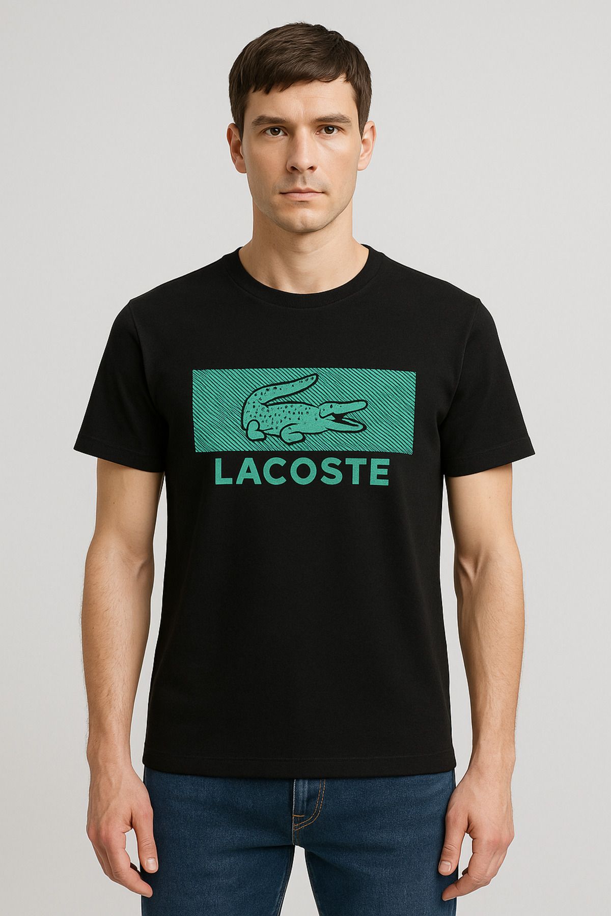 shop Fusıon Modern Grafik T-Shirt Siyah L Beden