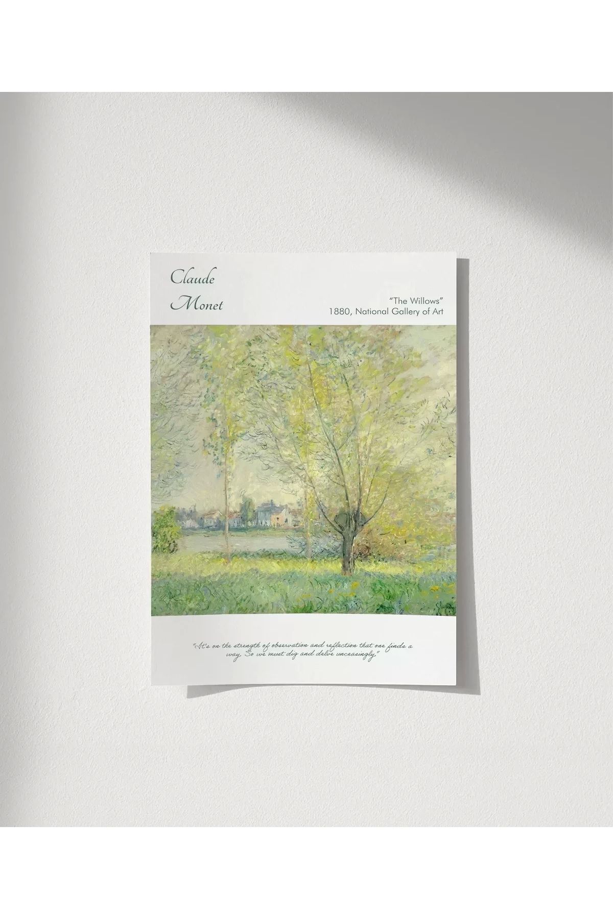 VOGLOO Çerçevesiz Poster Claude Monet Söğütler