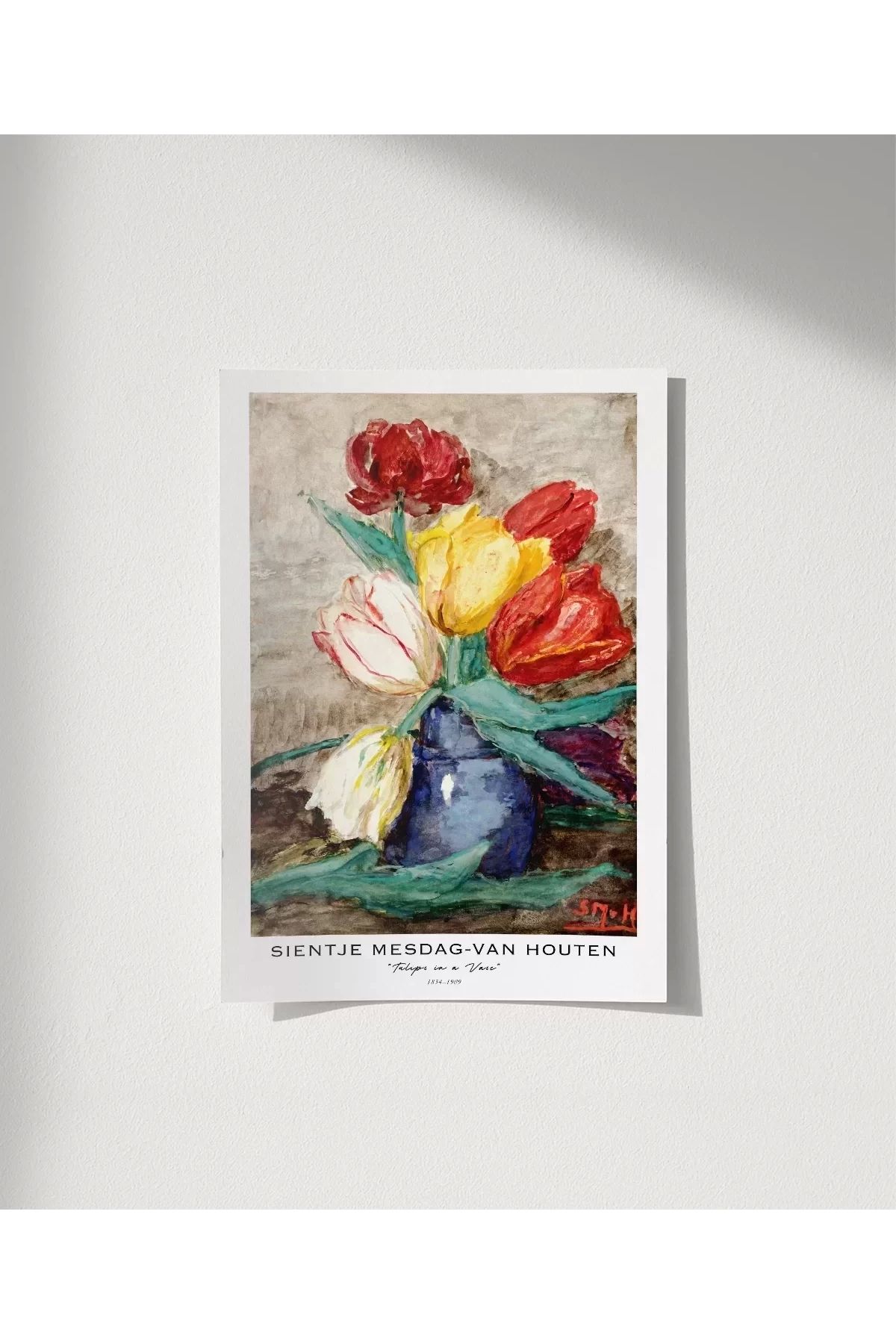 VOGLOO Çerçevesiz Poster Sientje Mesdag Van Houten Vazoda Laleler