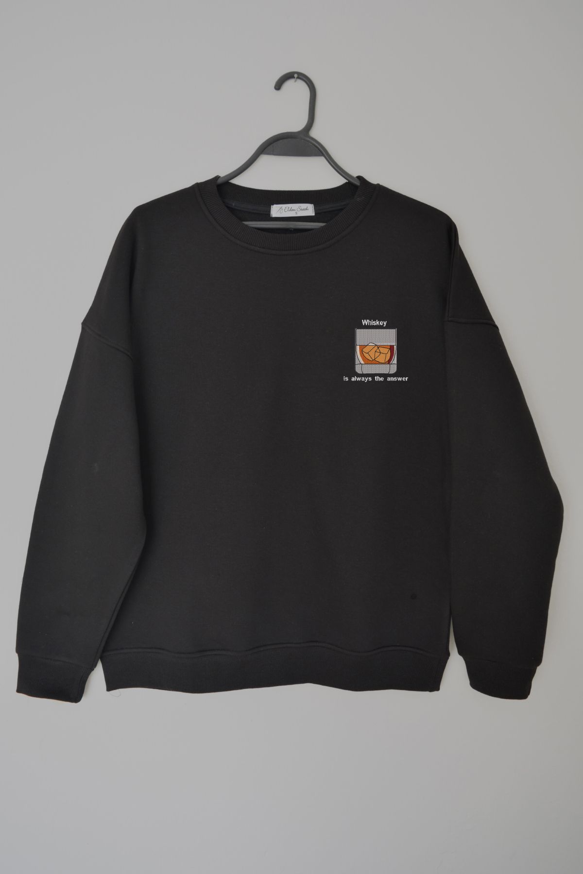 EldenStitch Whiskey Nakış İşlemeli Unisex Oversize T-Shirt