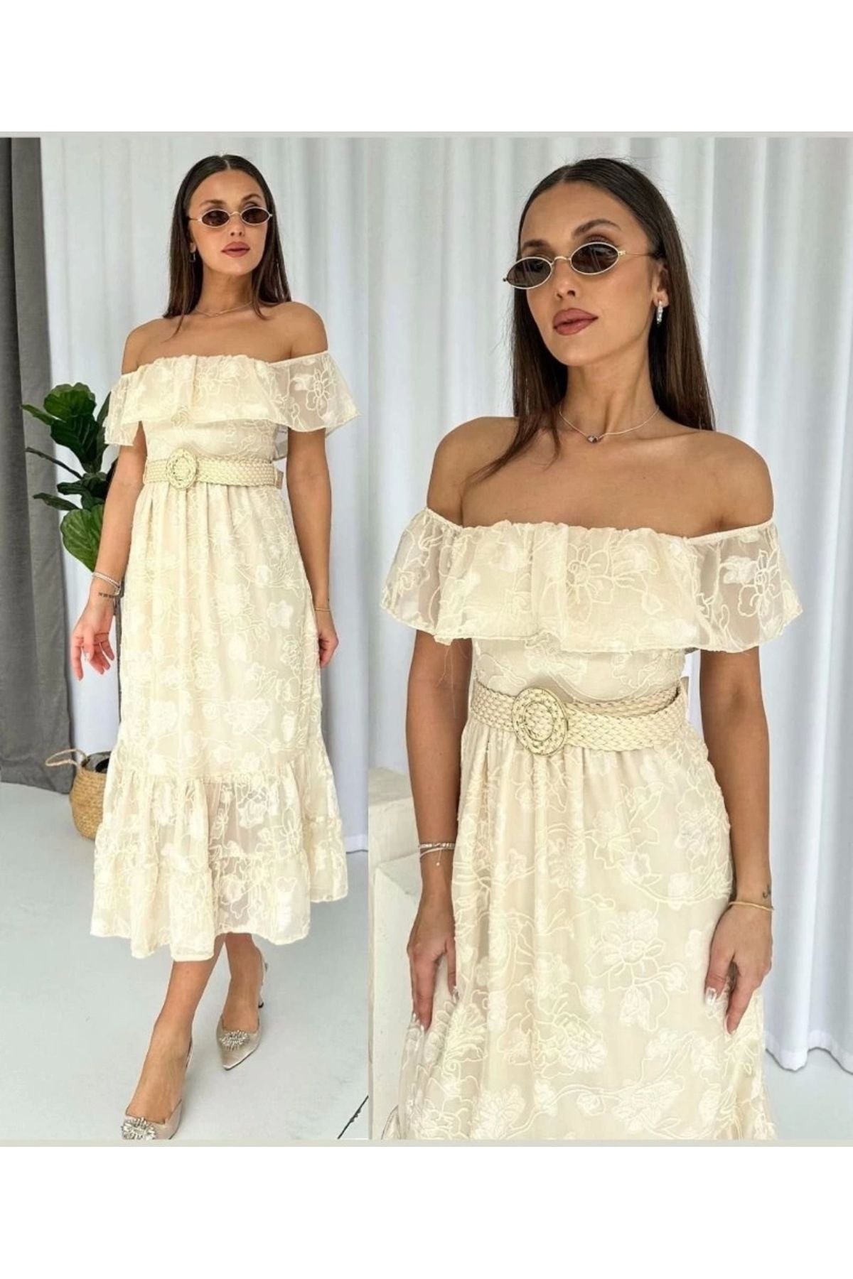 Butik Reget Kemerli Elbise
