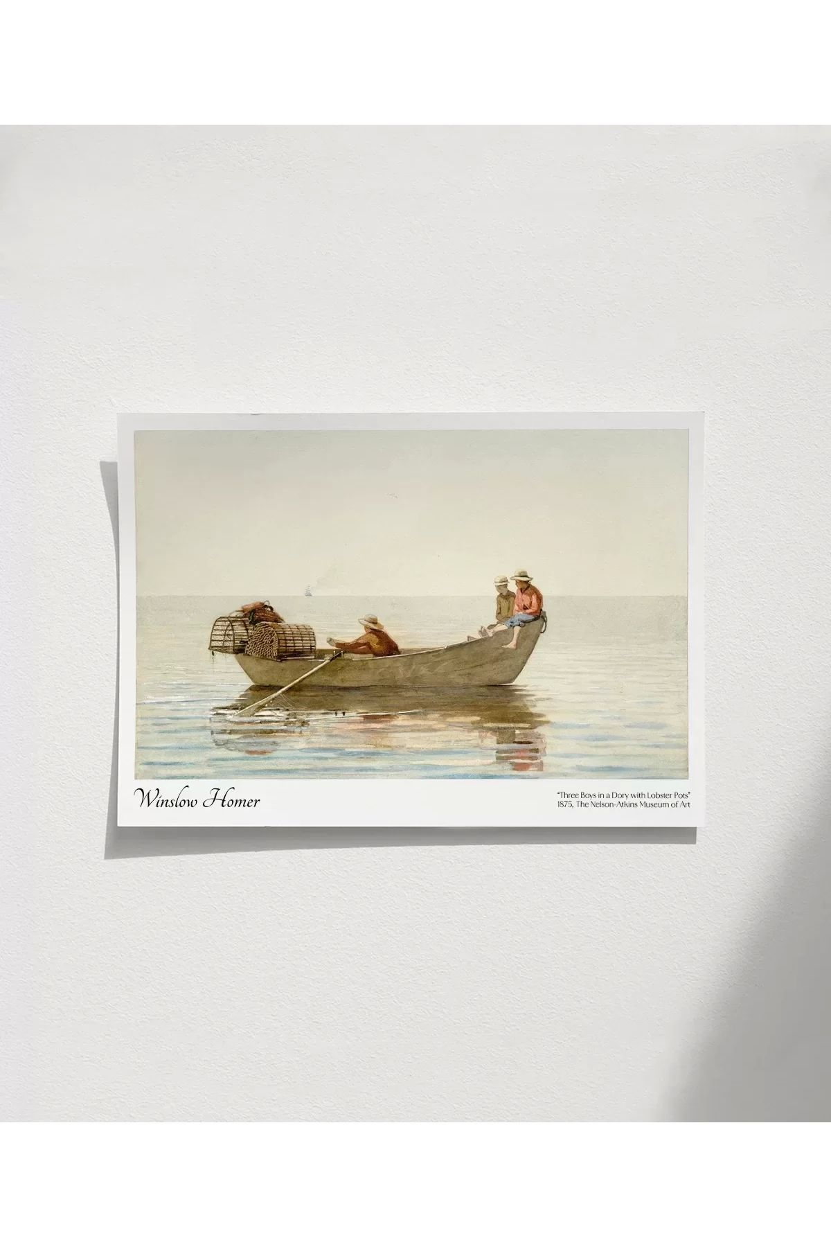 VOGLOO Çerçevesiz Poster Winslow Homer Dory'de Üç Erkek Çocuk