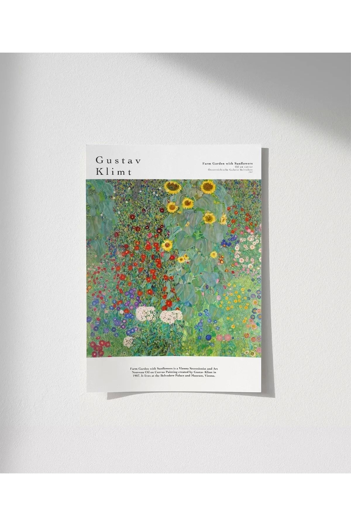 VOGLOO Çerçevesiz Poster Gustav Klimt Ayçiçekli Çiftlik Bahçesi