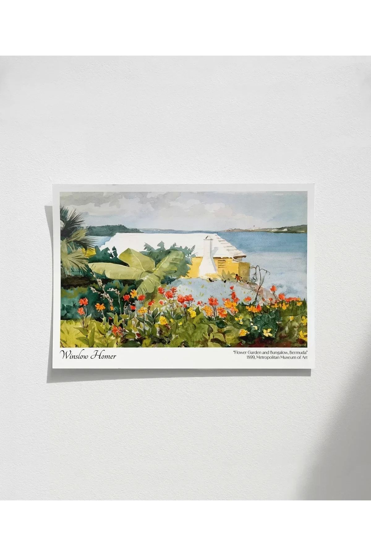 VOGLOO Çerçevesiz Poster Winslow Homer Çiçek Bahçesi ve Bungalov