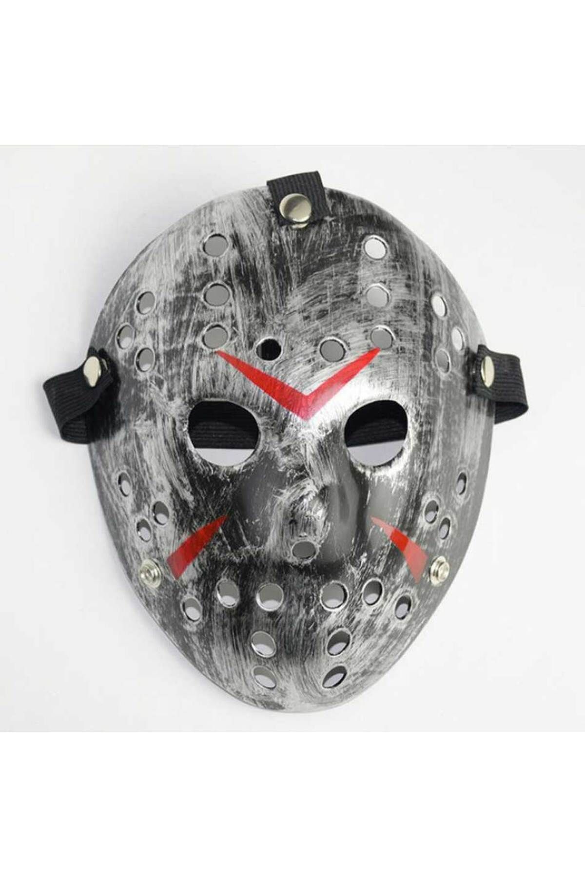 Easy Tedarik Jason Maskesi Hannibal Maskesi Metal Gümüş Renk 20x25 Cm