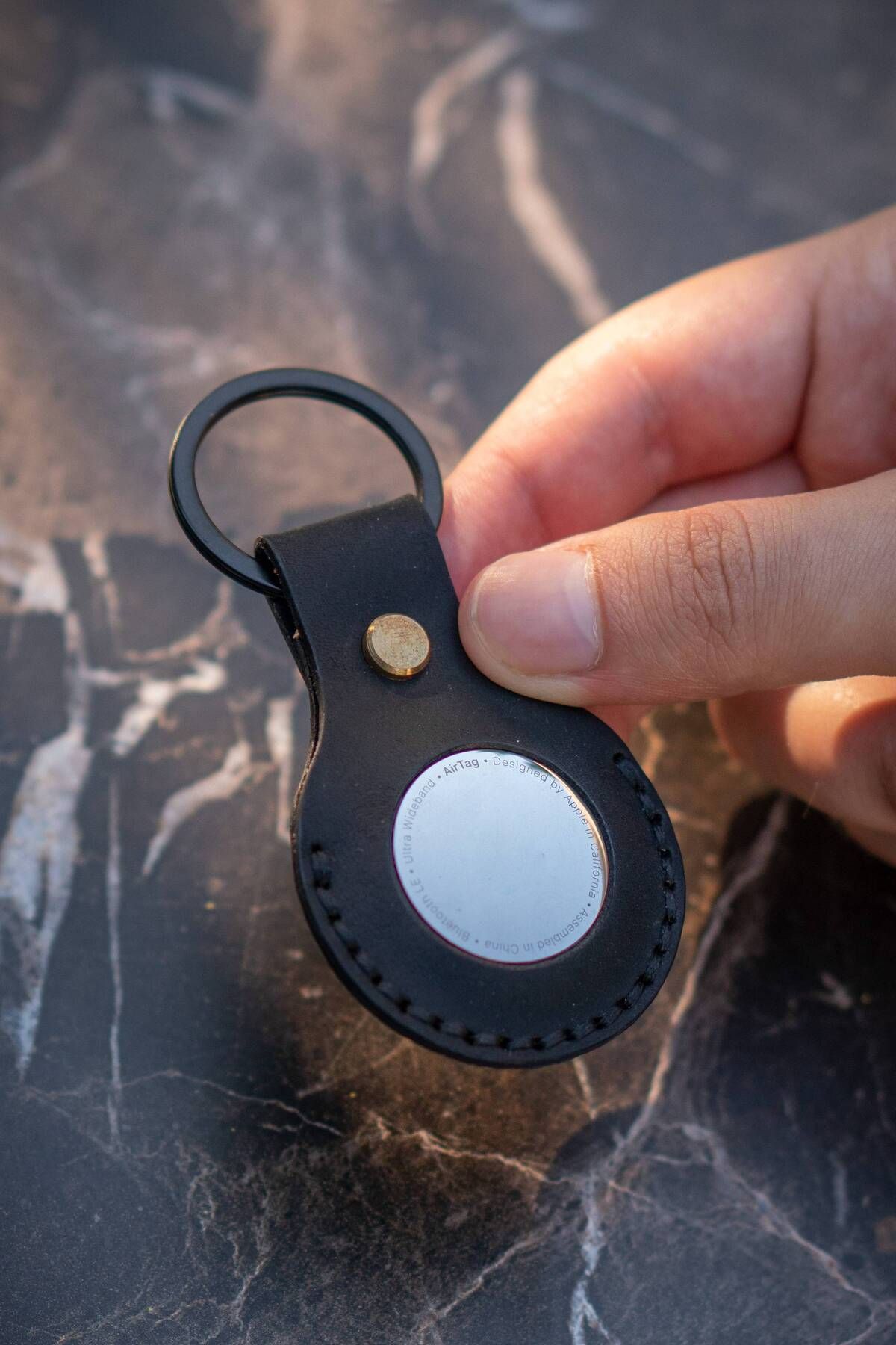 minimal X design-Minimal X Compatible Case Keychain Black - Genuine Leather Handmade - Minimalist Design 5