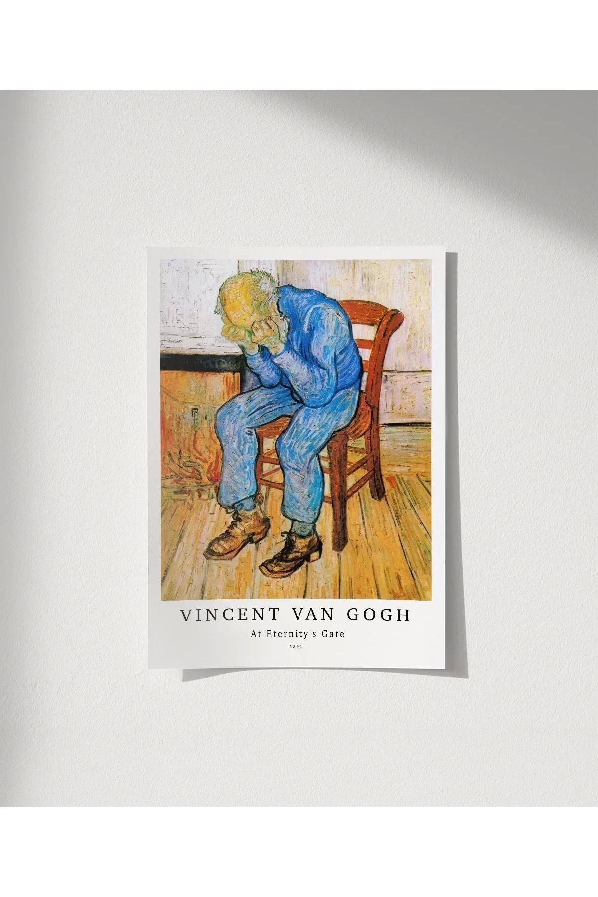 VOGLOO Çerçevesiz Poster Vincent Van Gogh Üzgün Yaşlı Adam