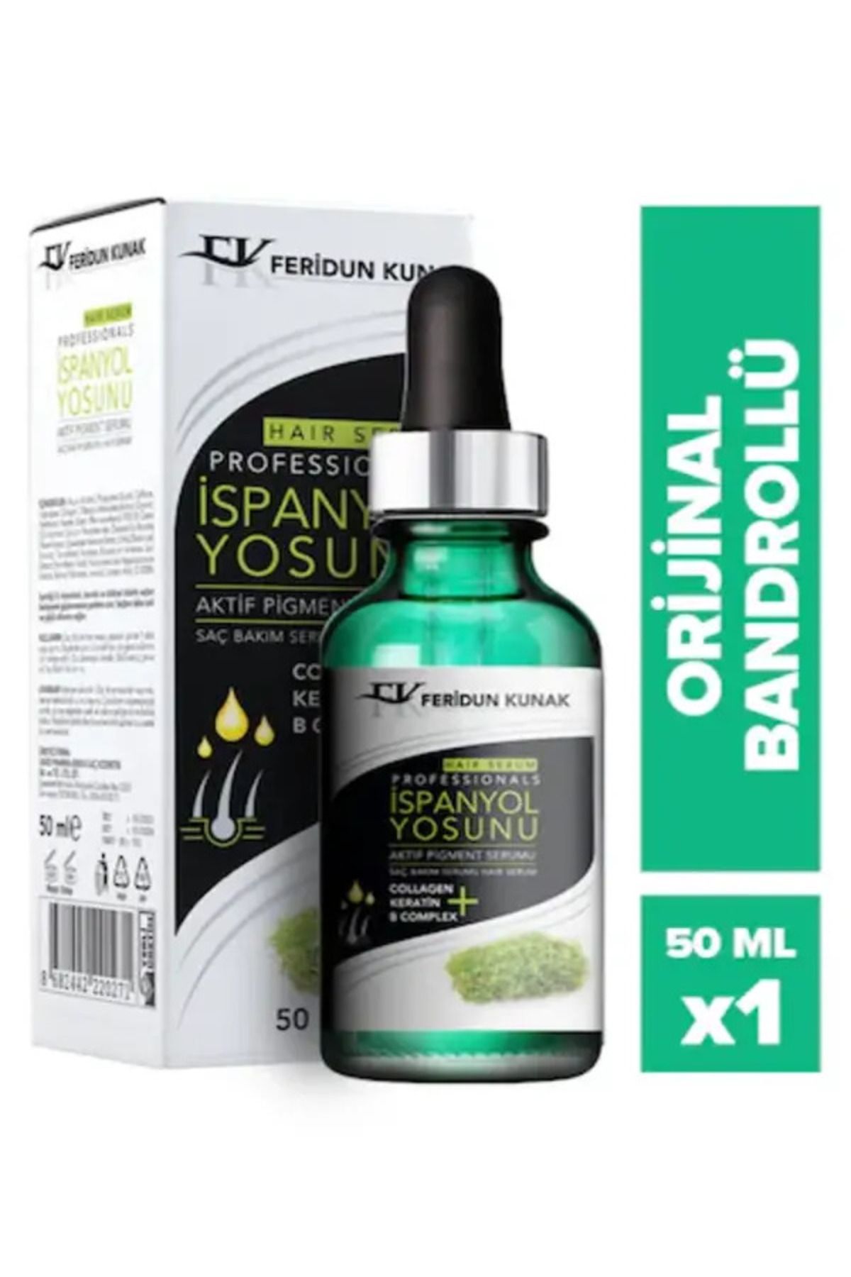 Feridun Konak Ukko Pharma Feridun Konak İspanyol Yosunu Collagen Keratin B Complex Hair Serum 50 ml
