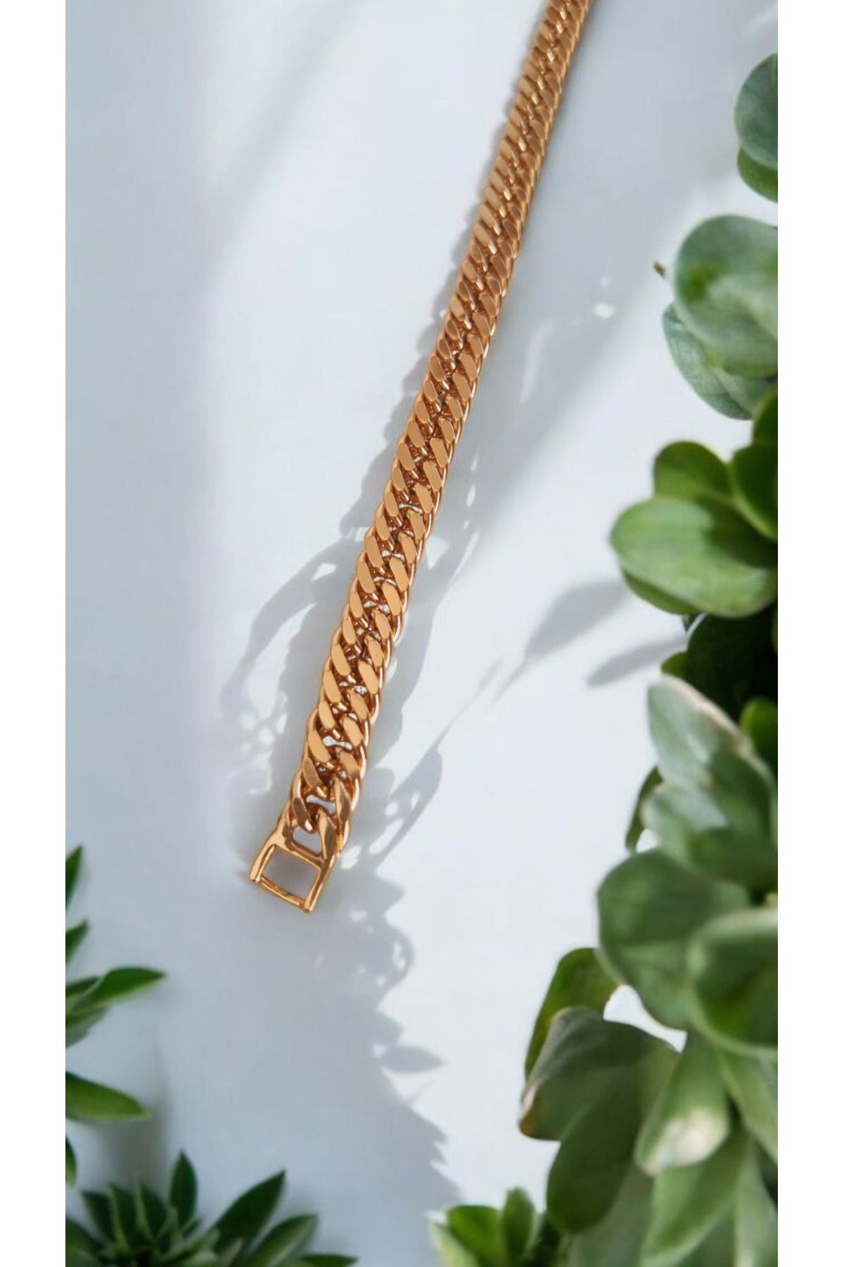 İNİTİUM Premium Paslanmaz Çelik Rose Gold Kalın Gurmet Bileklik