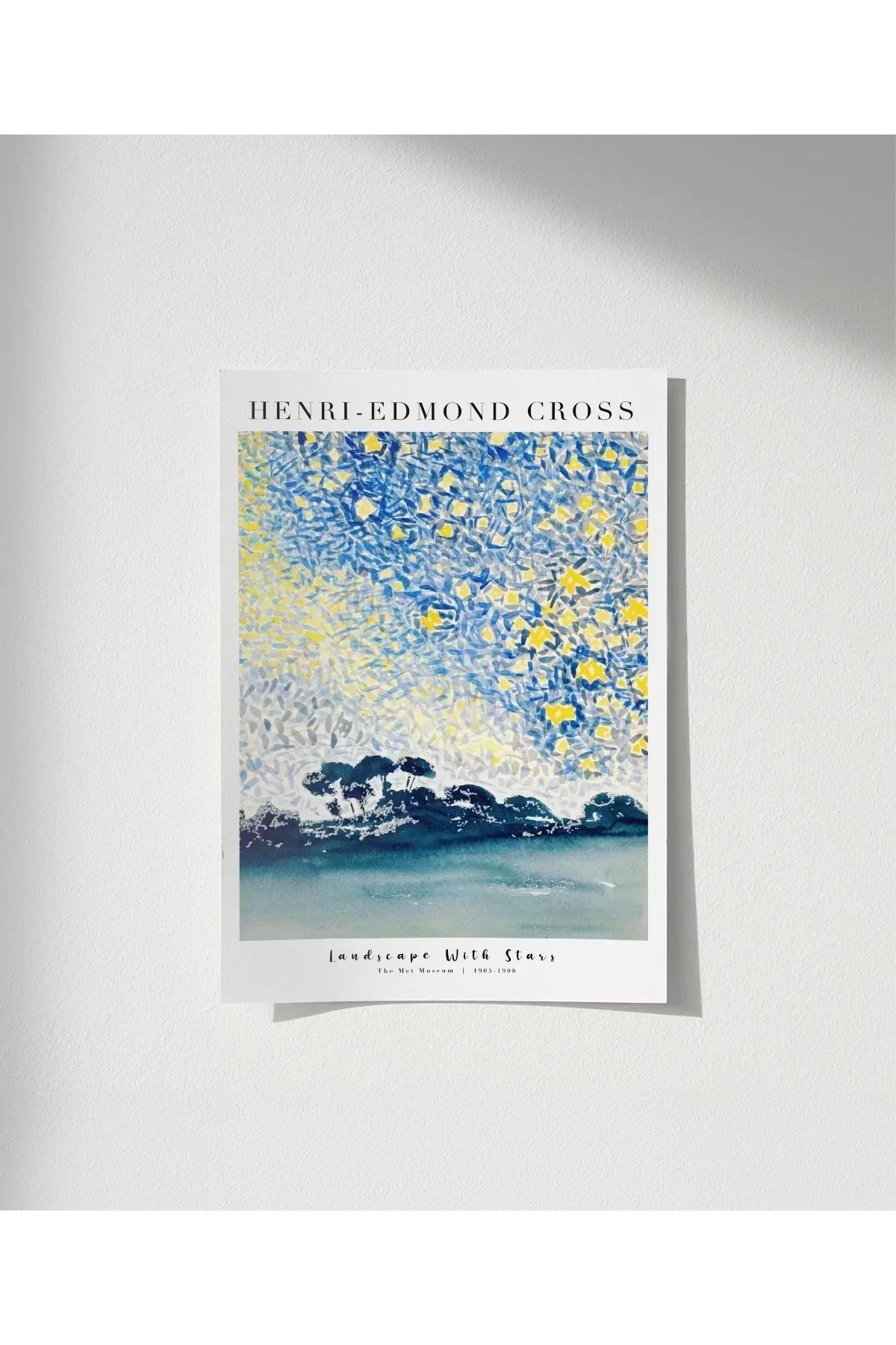 VOGLOO Çerçevesiz Poster Henri-Edmond Cross Yıldızlarla Dolu Manzara