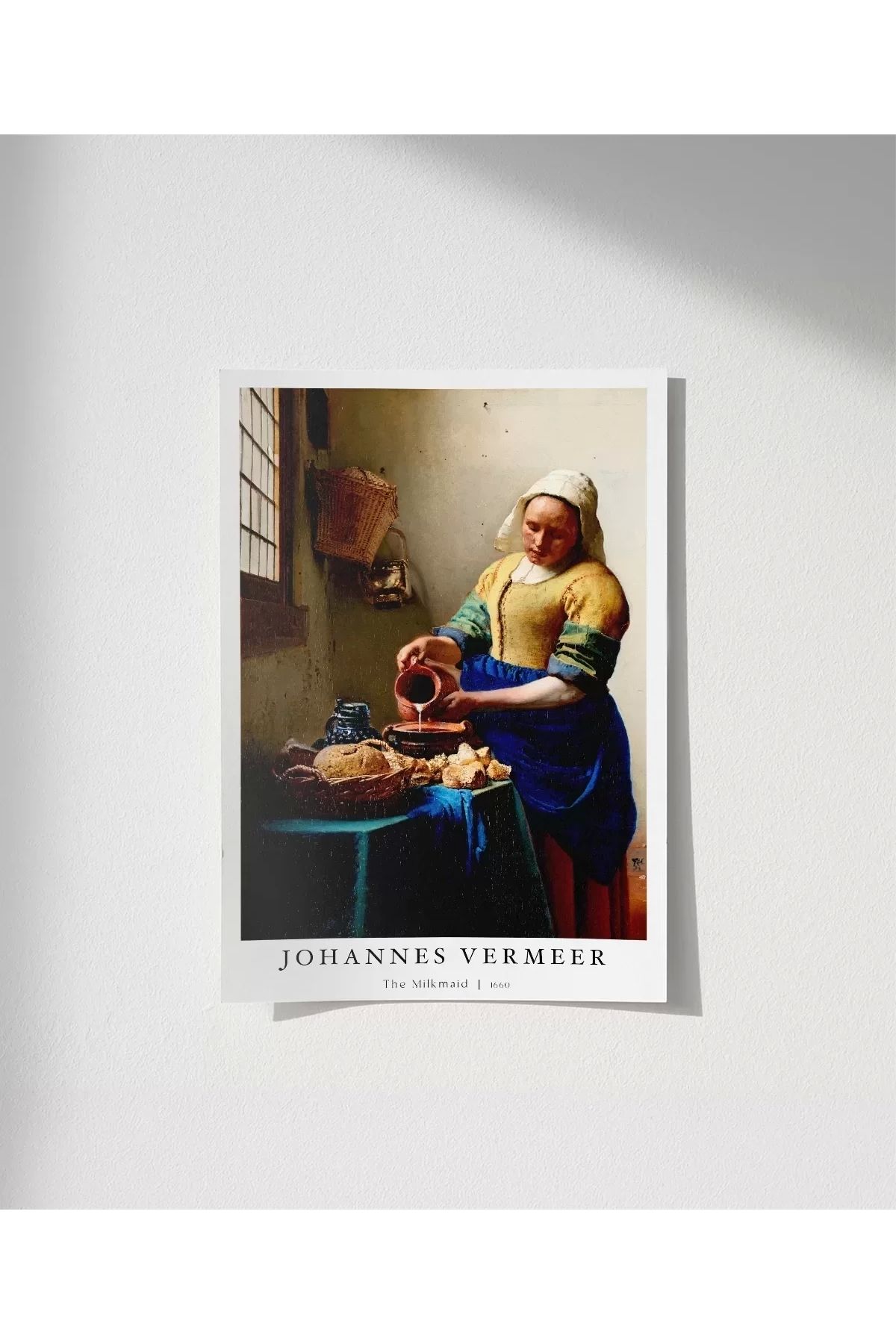 VOGLOO Çerçevesiz Poster Johannes Vermeer Süt Boşaltan Kadın