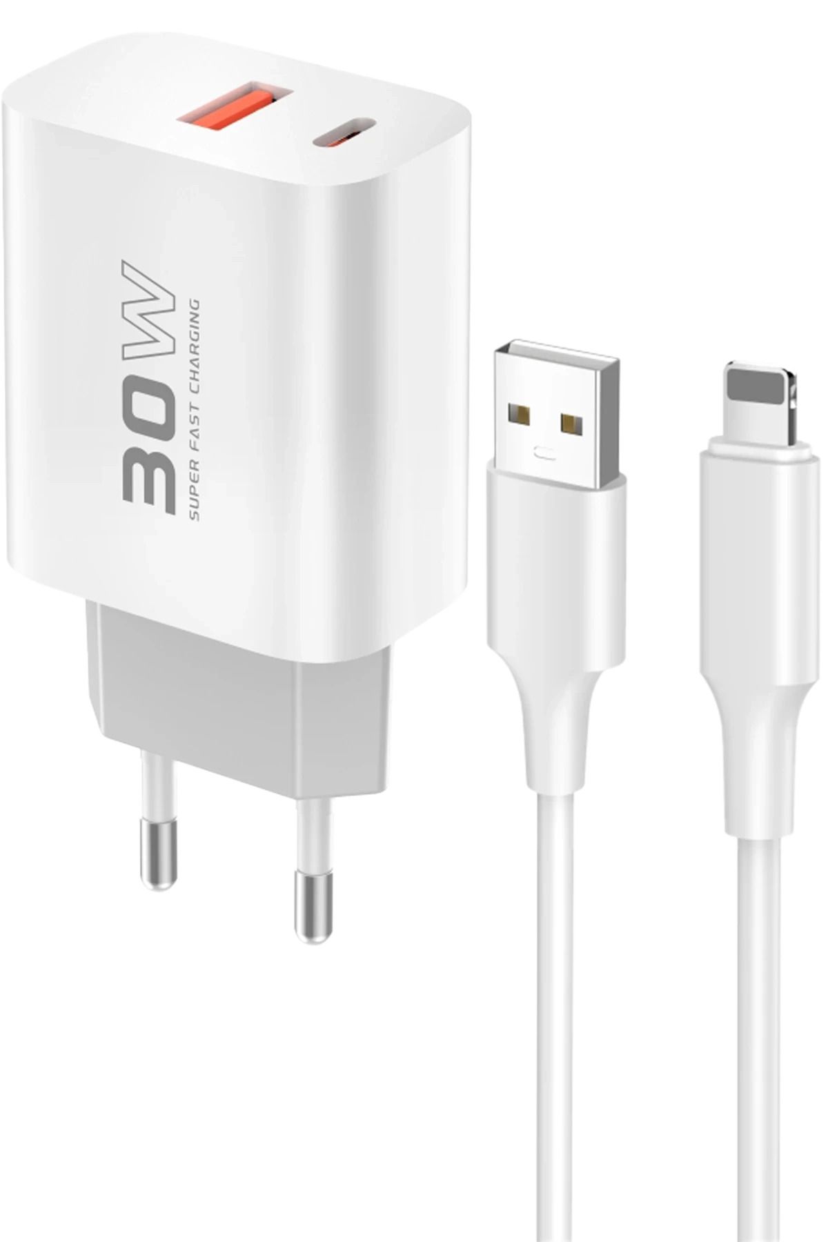SEAS C89Q Hızlı Şarj 1 Adet 30W Type-C ve 1 Adet 22.5W USB Çıkışlı Şarj Aleti Kablo Dahil
